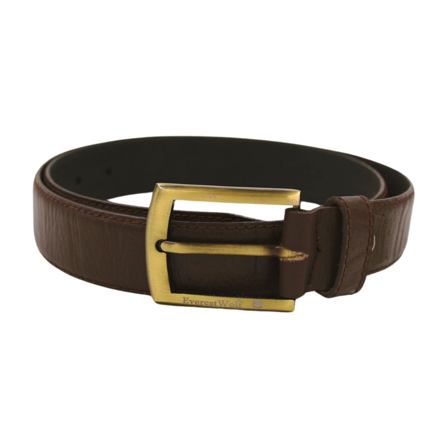 EverestWolf Sovereign Designer Leather Belt with Golden Buckle