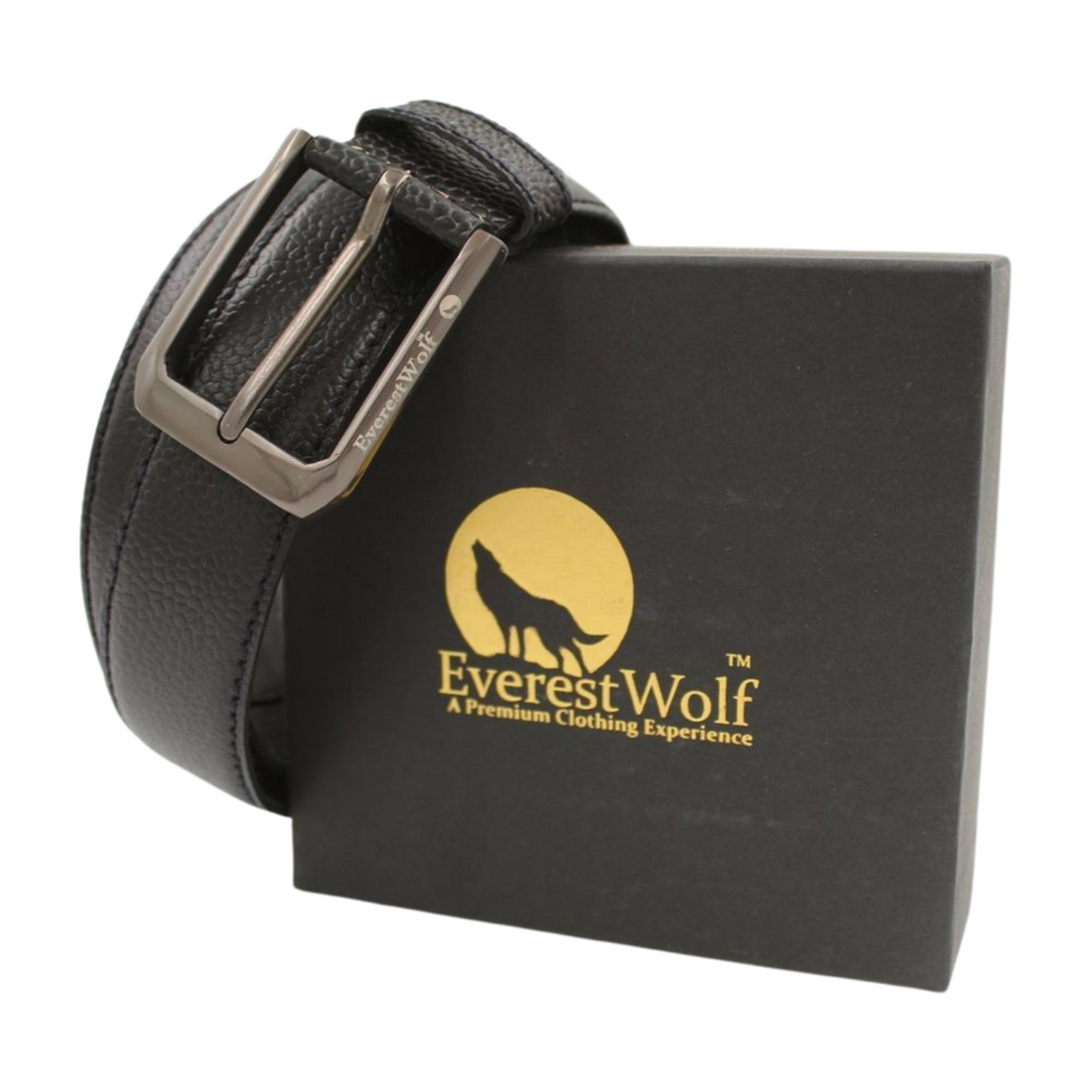 EverestWolf PrestigeSash Designer Leather Belt with Silver Buckle