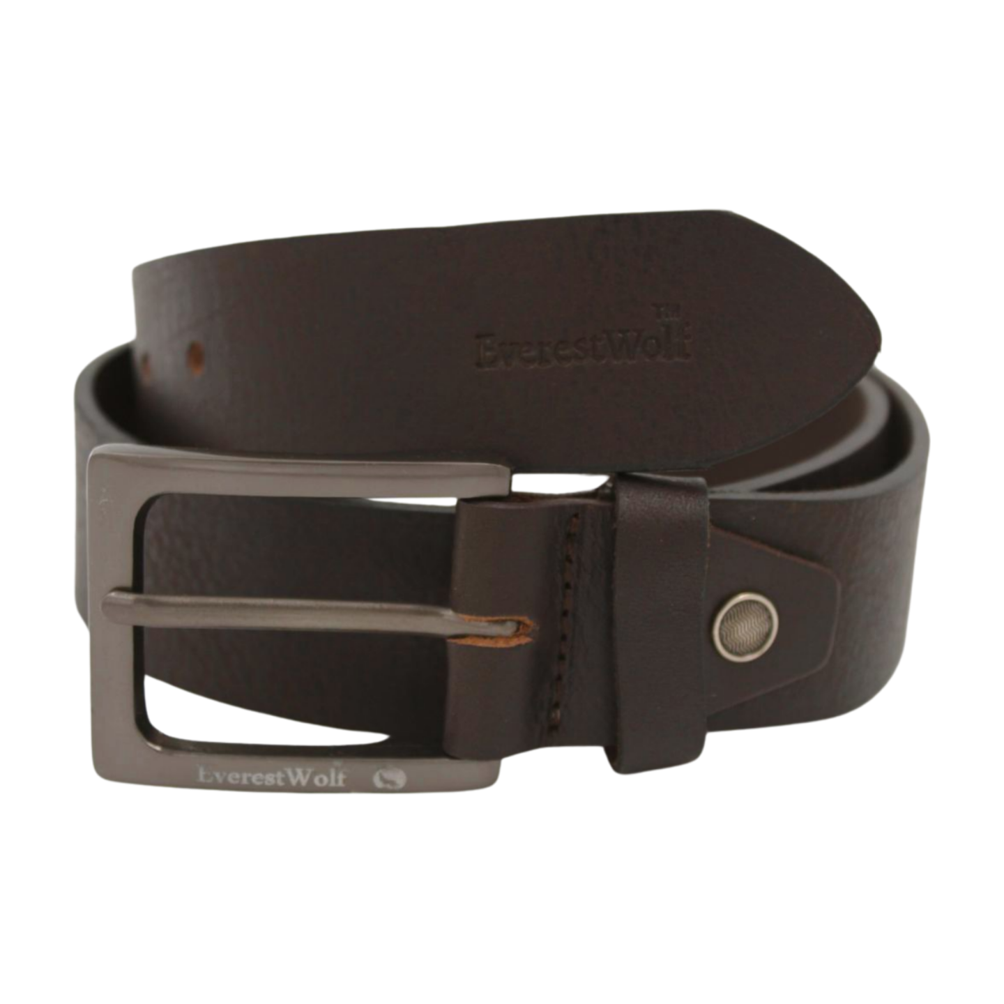 EverestWolf Epoch Designer Tan Leather Belt with Grey Buckle