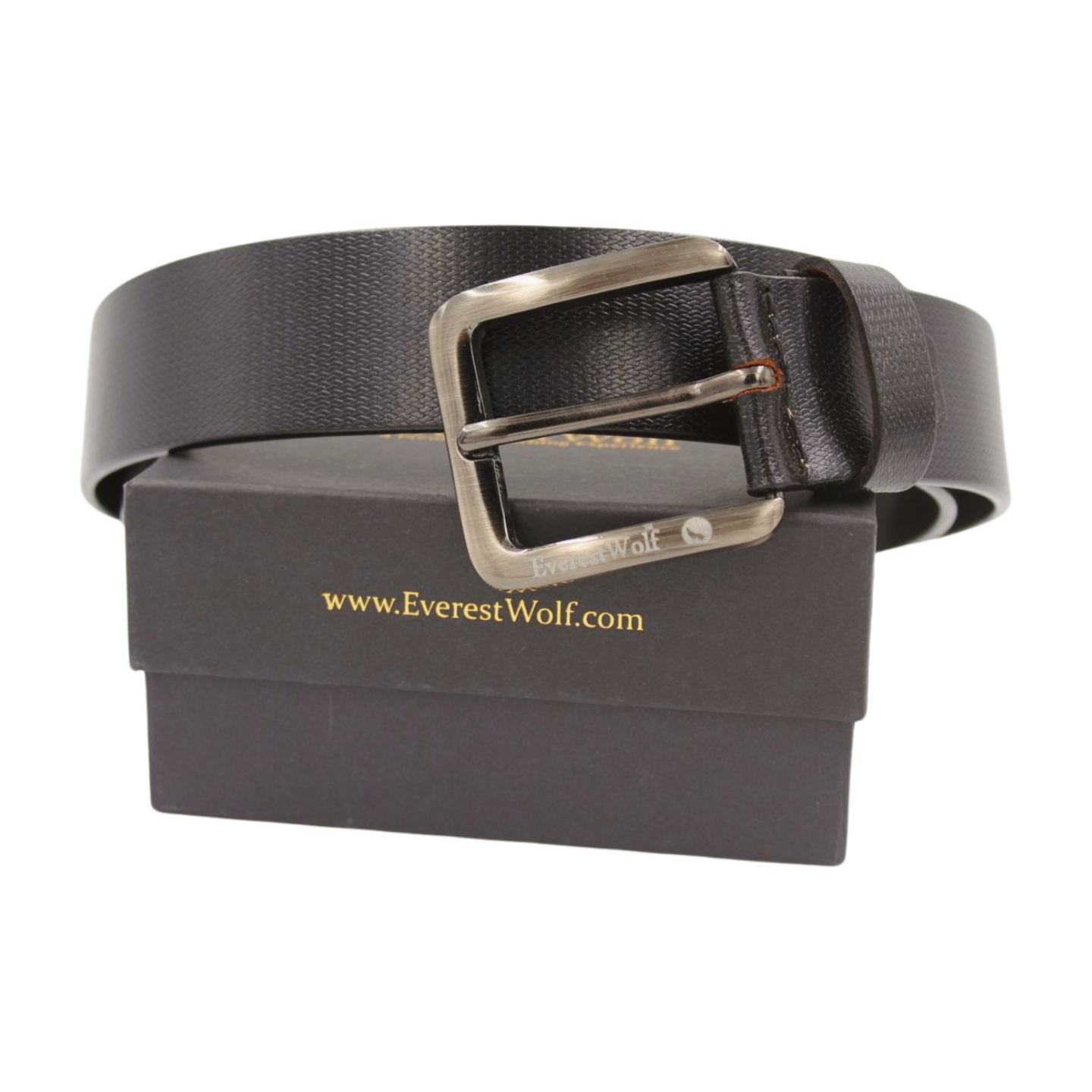 EverestWolf Inferno Leather Belt with Big Silver Buckle