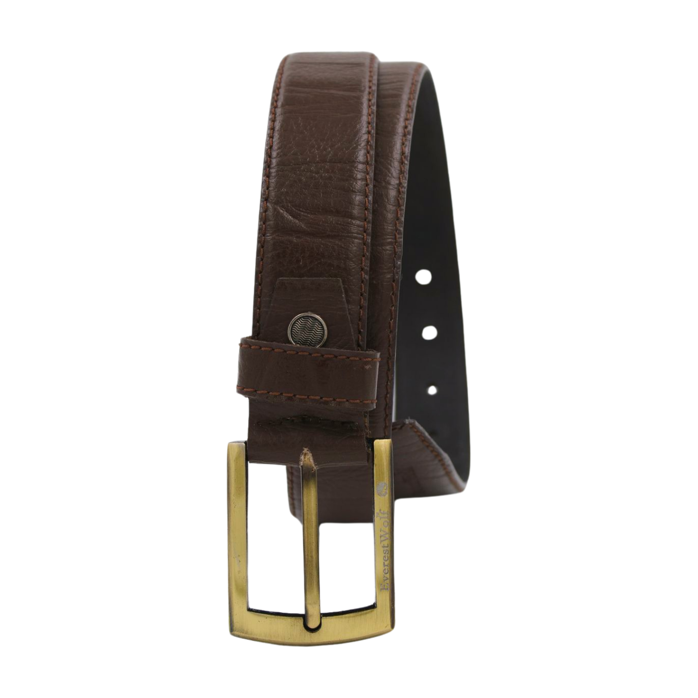 EverestWolf Sovereign Designer Leather Belt with Golden Buckle