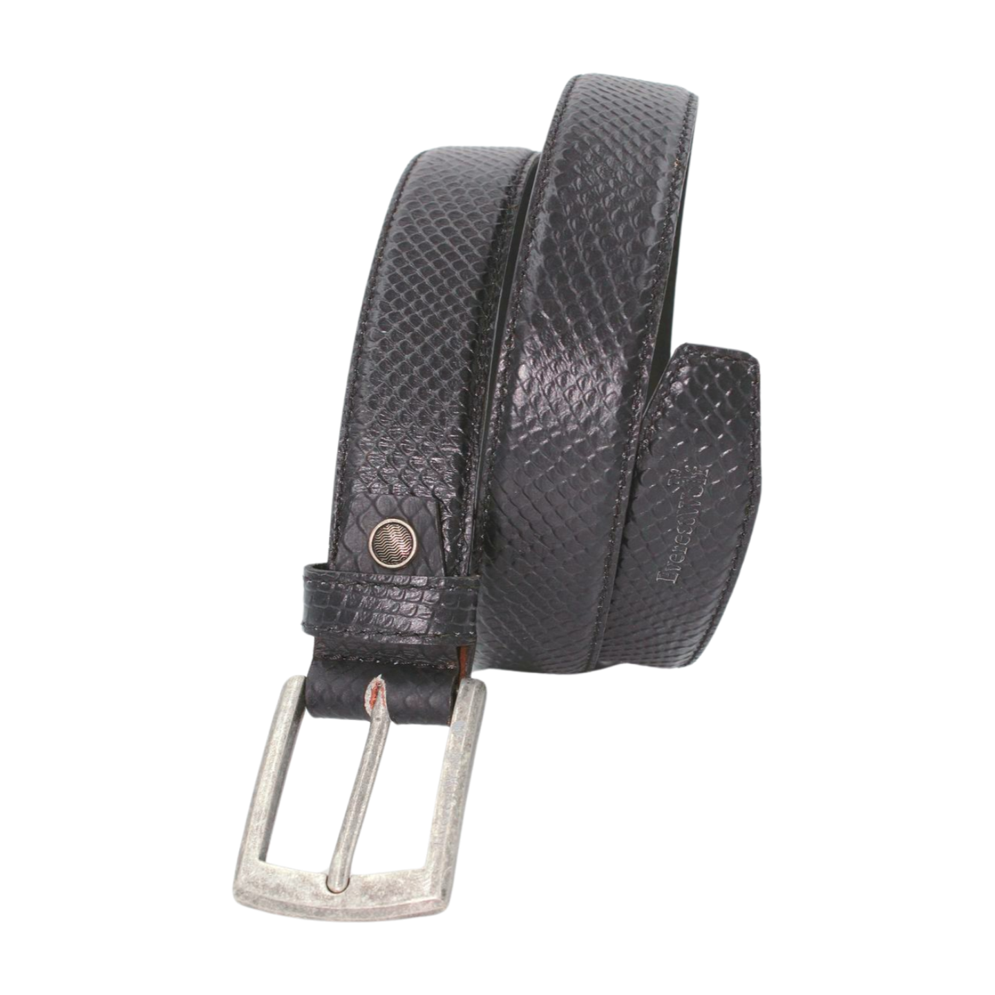 EverestWolf BlackMamba designer Leather Belt with Silver Buckle