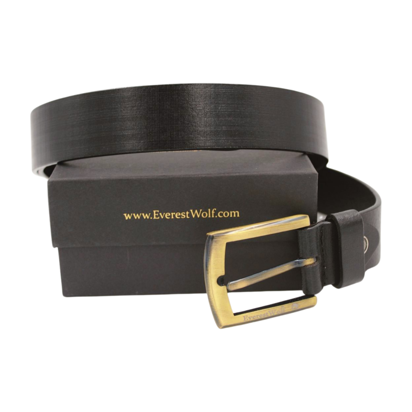 EverestWolf Ironclad Leather Belt with Golden Buckle