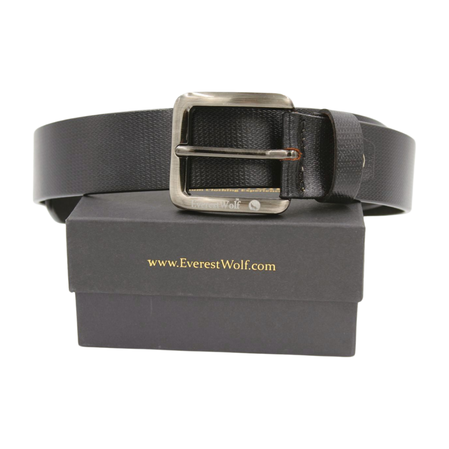EverestWolf Inferno Leather Belt with Big Silver Buckle