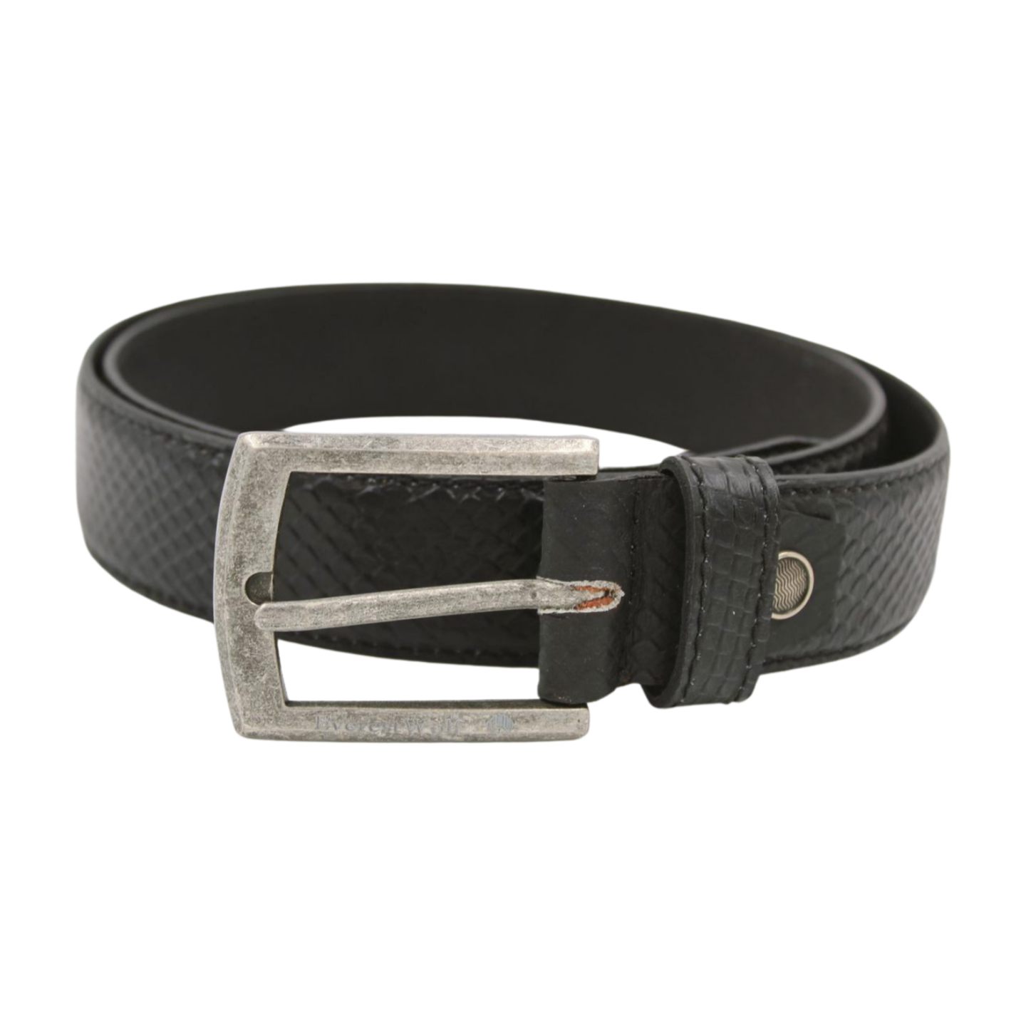 EverestWolf BlackMamba designer Leather Belt with Silver Buckle