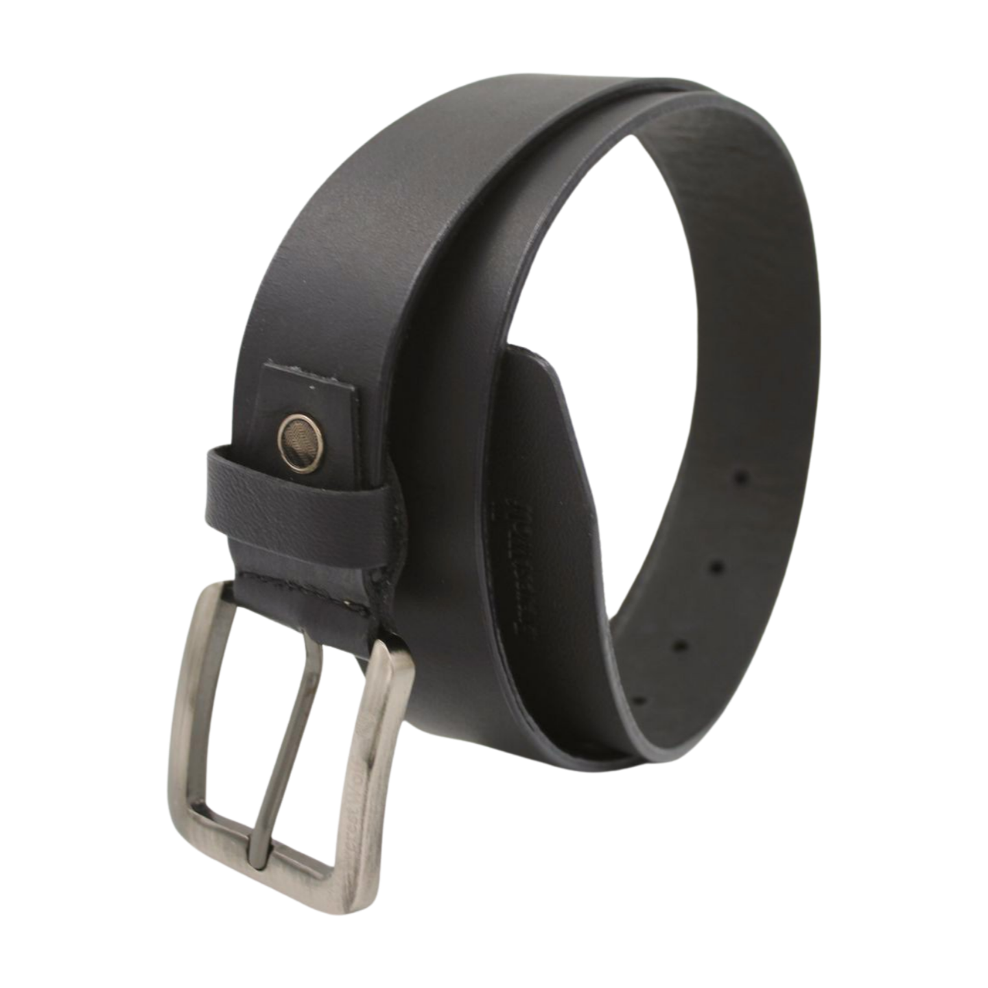 EverestWolf Magnate Black Leather Belt with Silver-charm Buckle