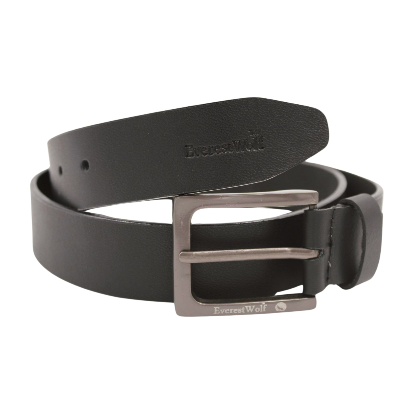 EverestWolf TrendTether Black Leather Belt with SilverMoon Buckle