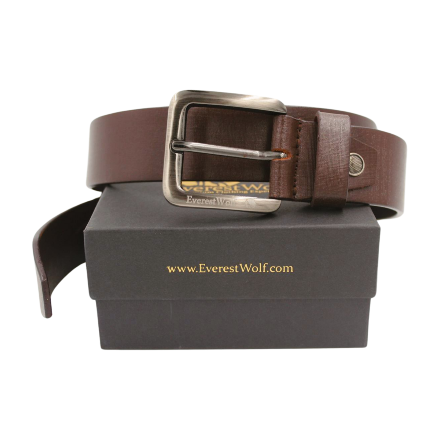 EverestWolf Warlord Leather Belt with Silver Buckle