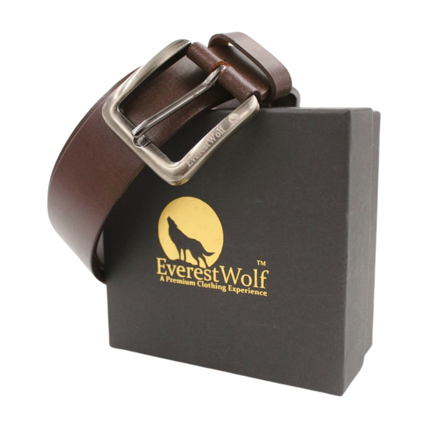 EverestWolf Warlord Leather Belt with Silver Buckle