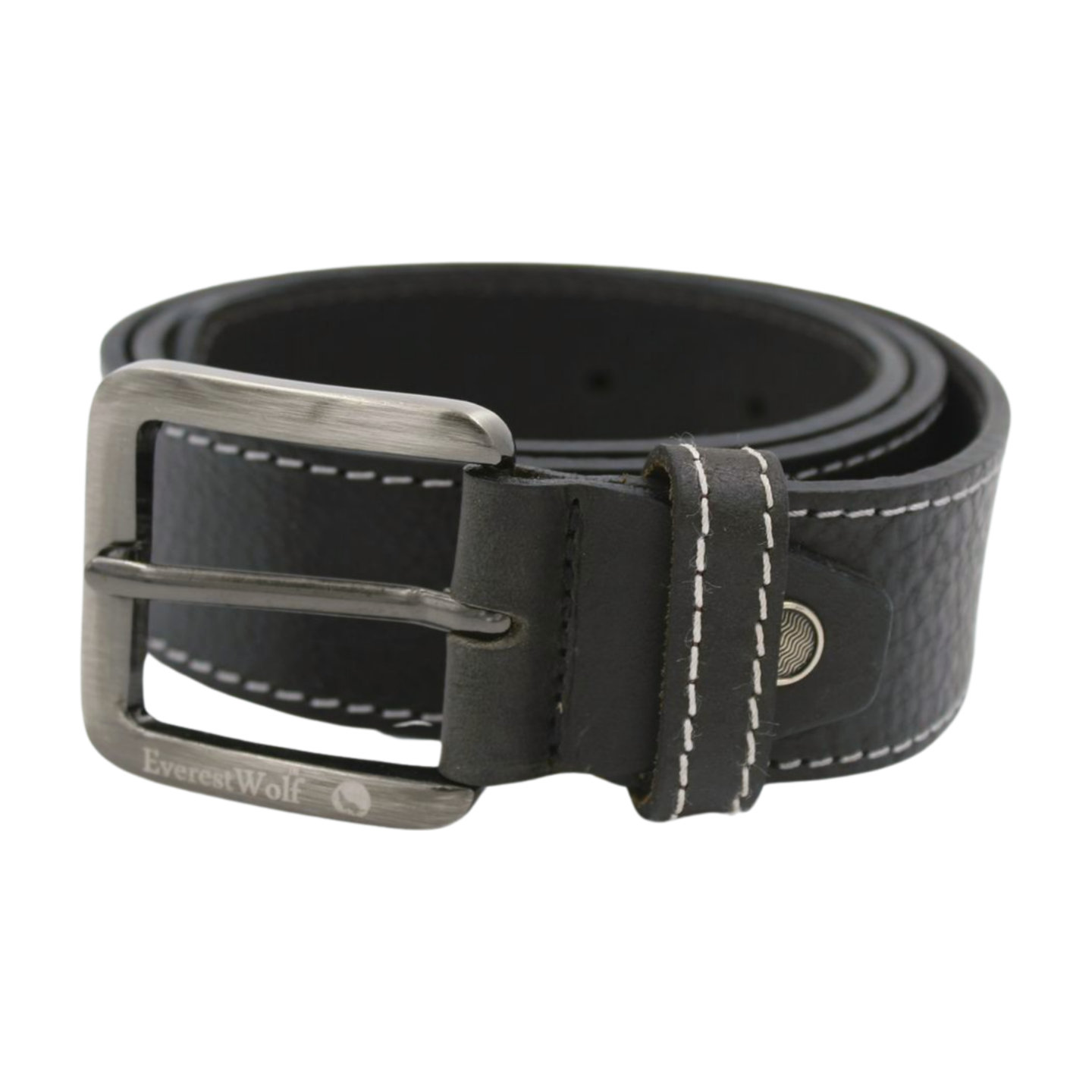 EverestWolf PureEclat Designer Leather Belt with Grey Buckle
