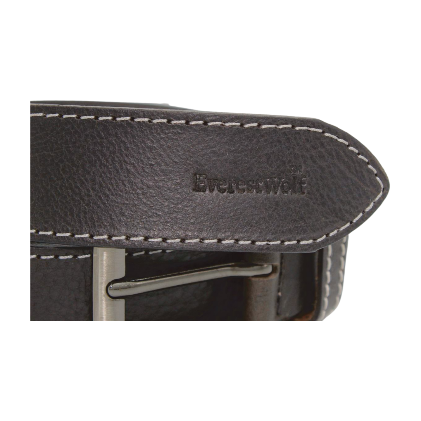 EverestWolf PureEclat Designer Leather Belt with Grey Buckle