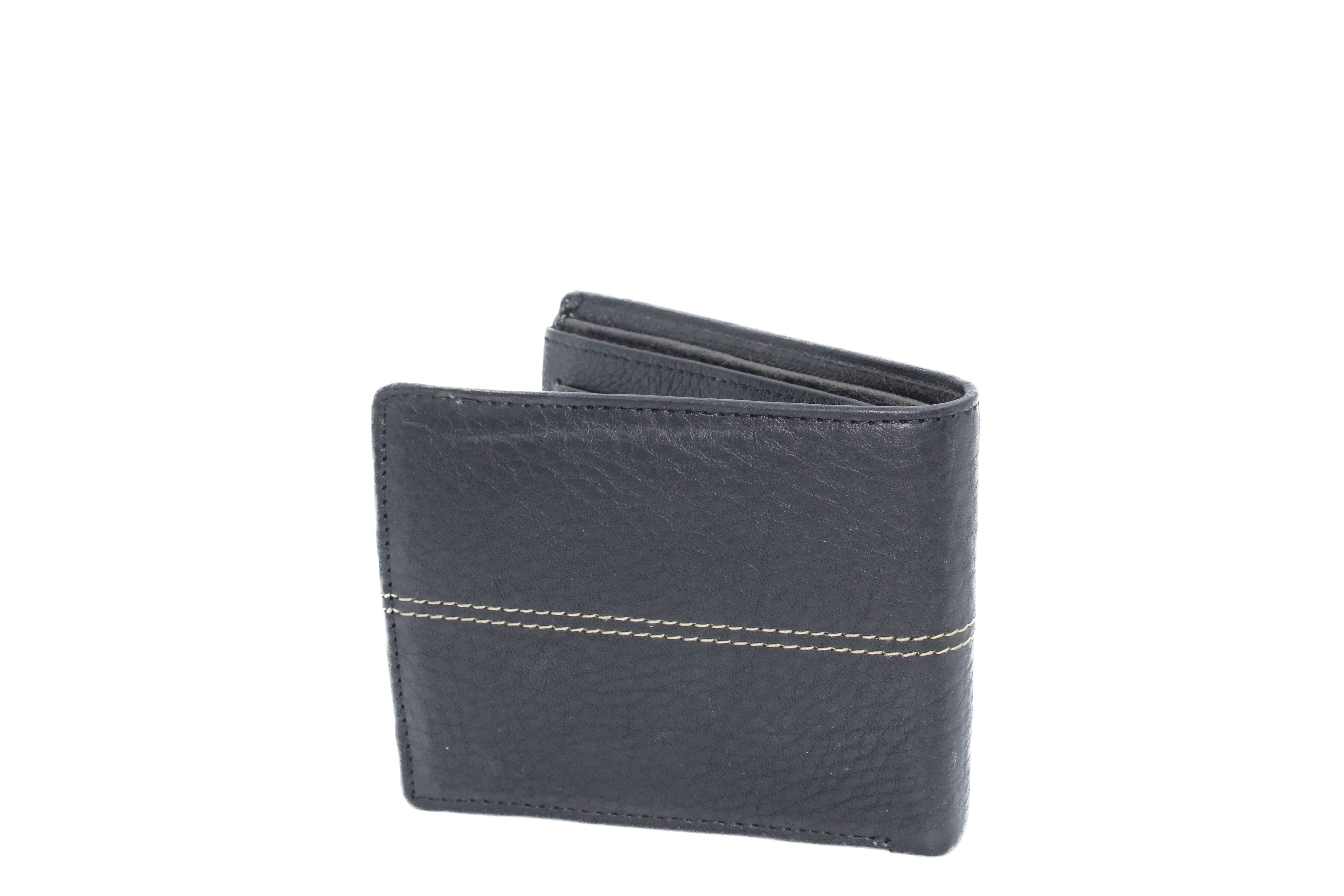 EverestWolf HeritageHold Luxury Black Designer Two-Fold Genuine Leather Wallet