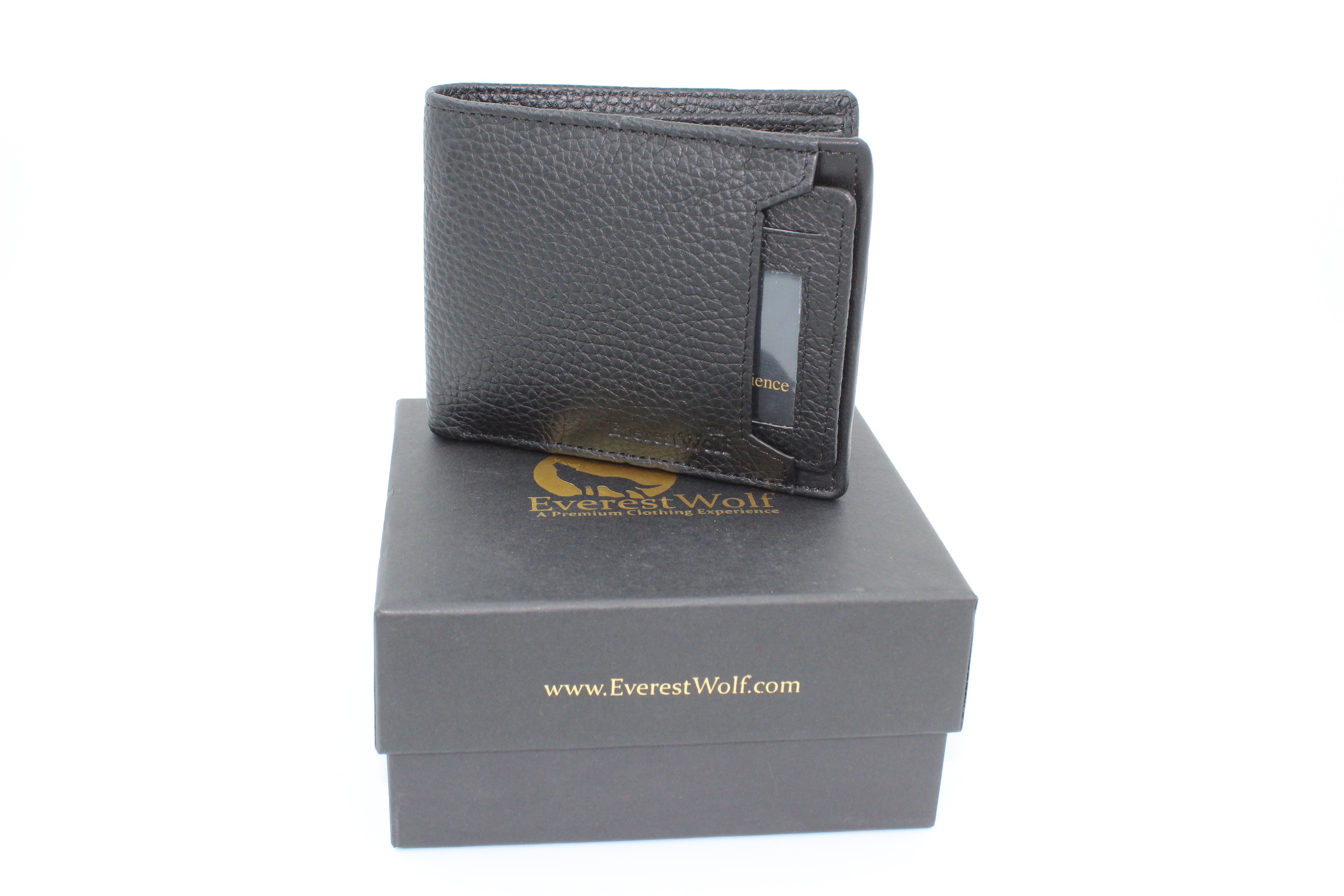 EverestWolf VaultViper Black Snake Textured Genuine Leather Wallet