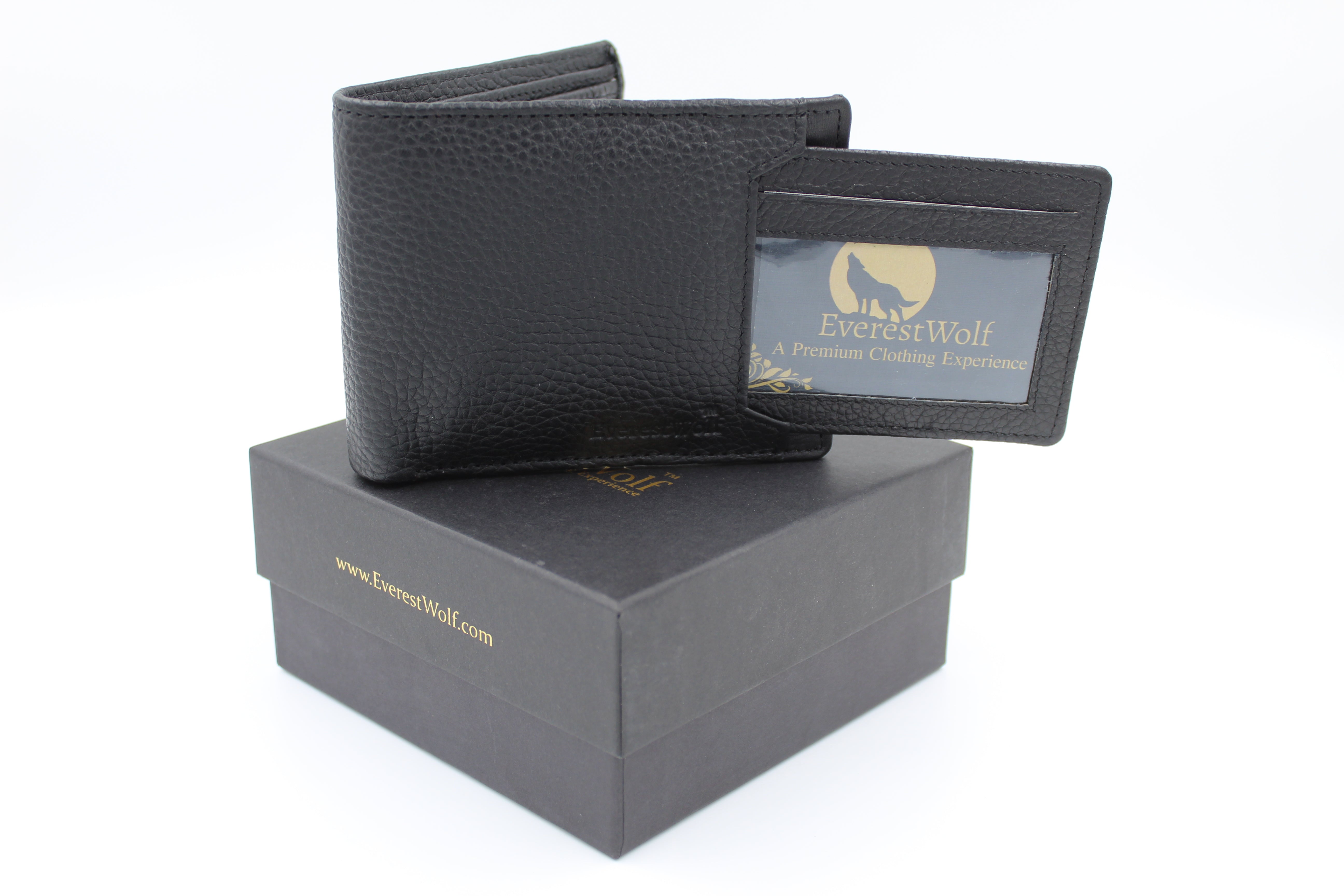 EverestWolf VaultViper Black Snake Textured Genuine Leather Wallet