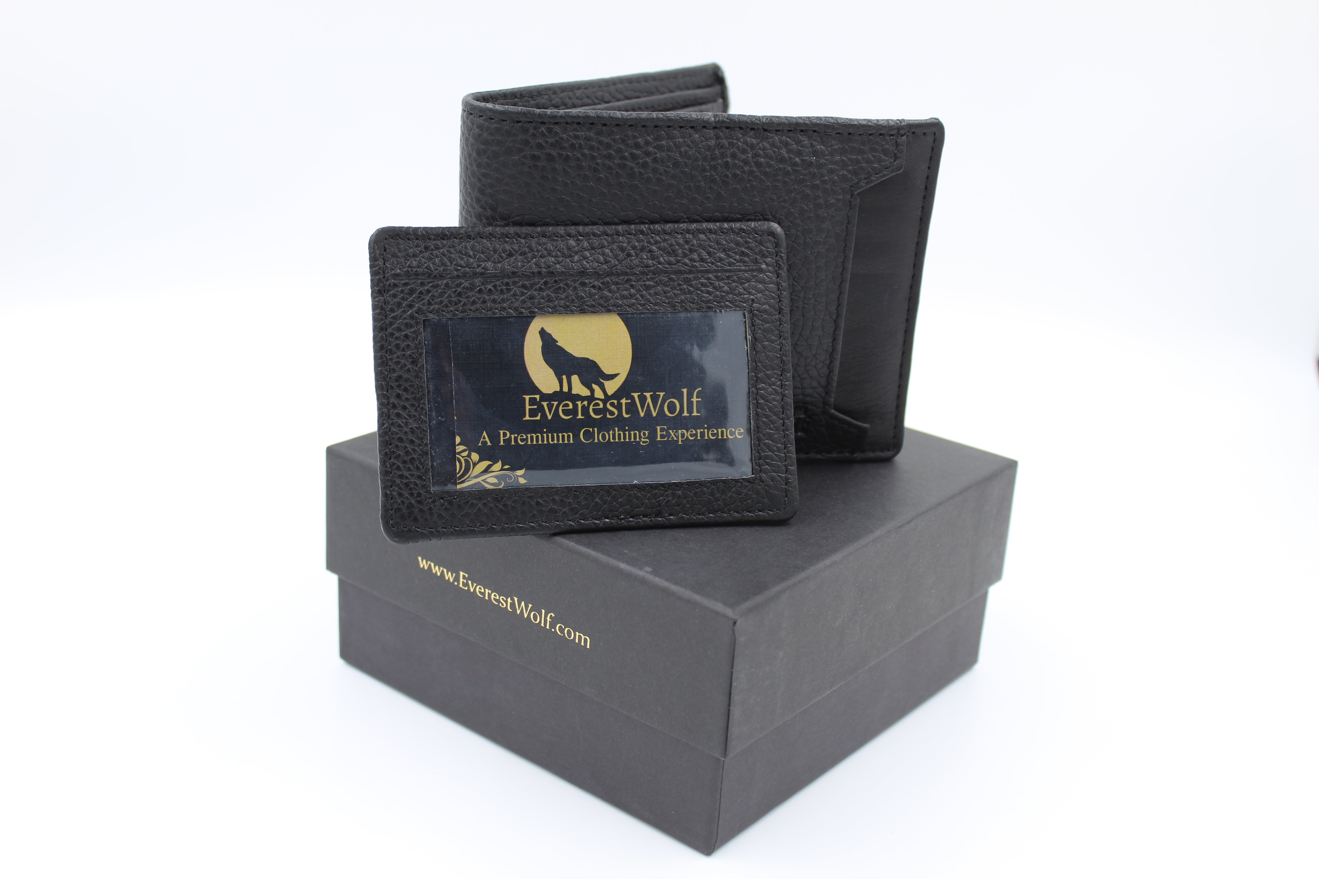 EverestWolf VaultViper Black Snake Textured Genuine Leather Wallet