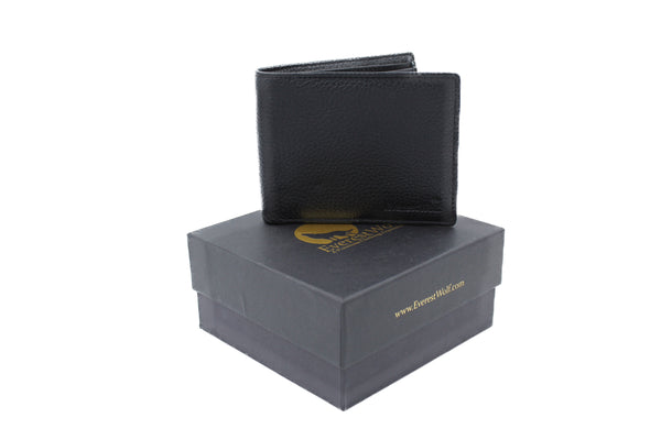 EverestWolf PrimePocket Premium Black Solid Textured Wallet