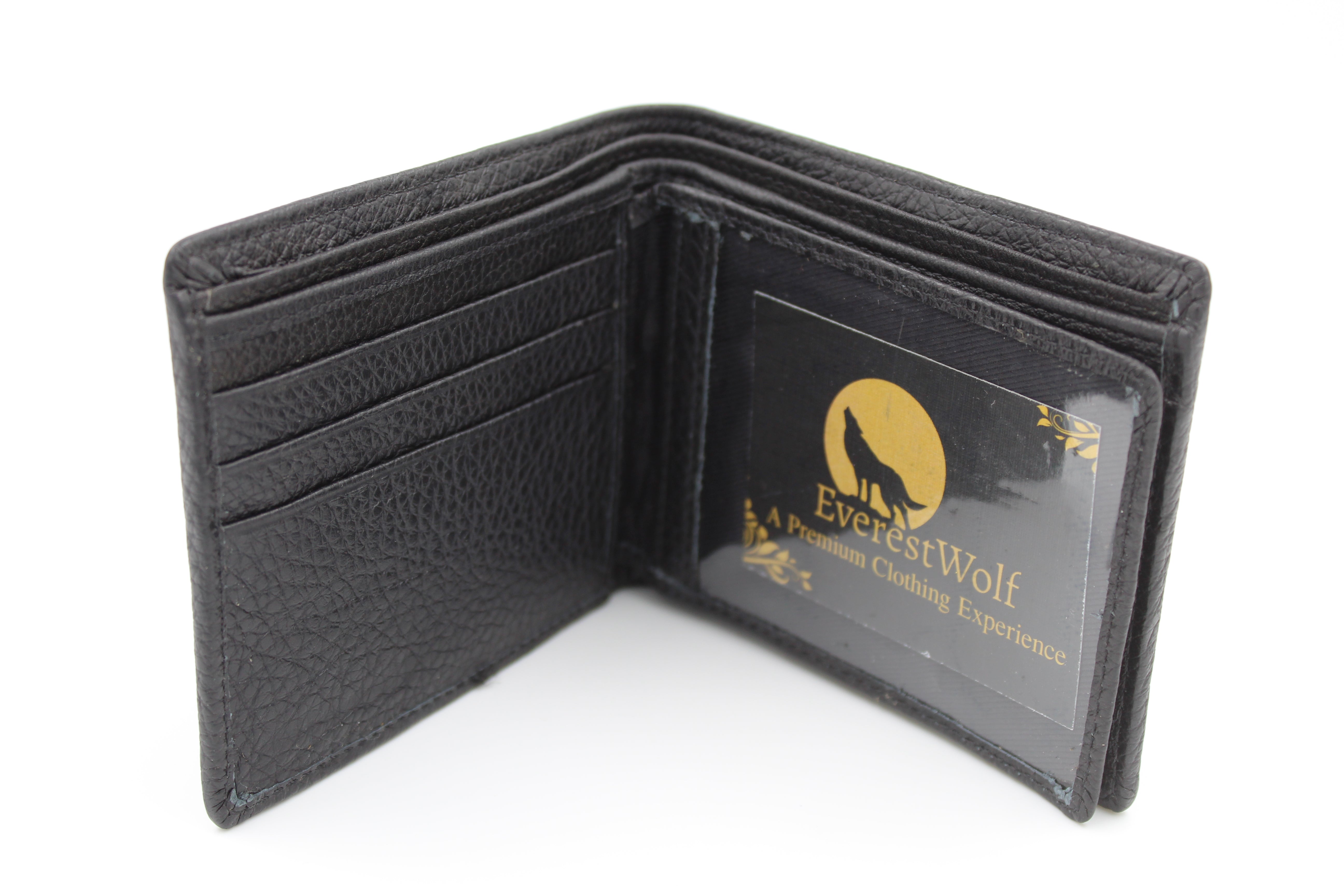 EverestWolf PrimePocket Premium Black Solid Textured Wallet