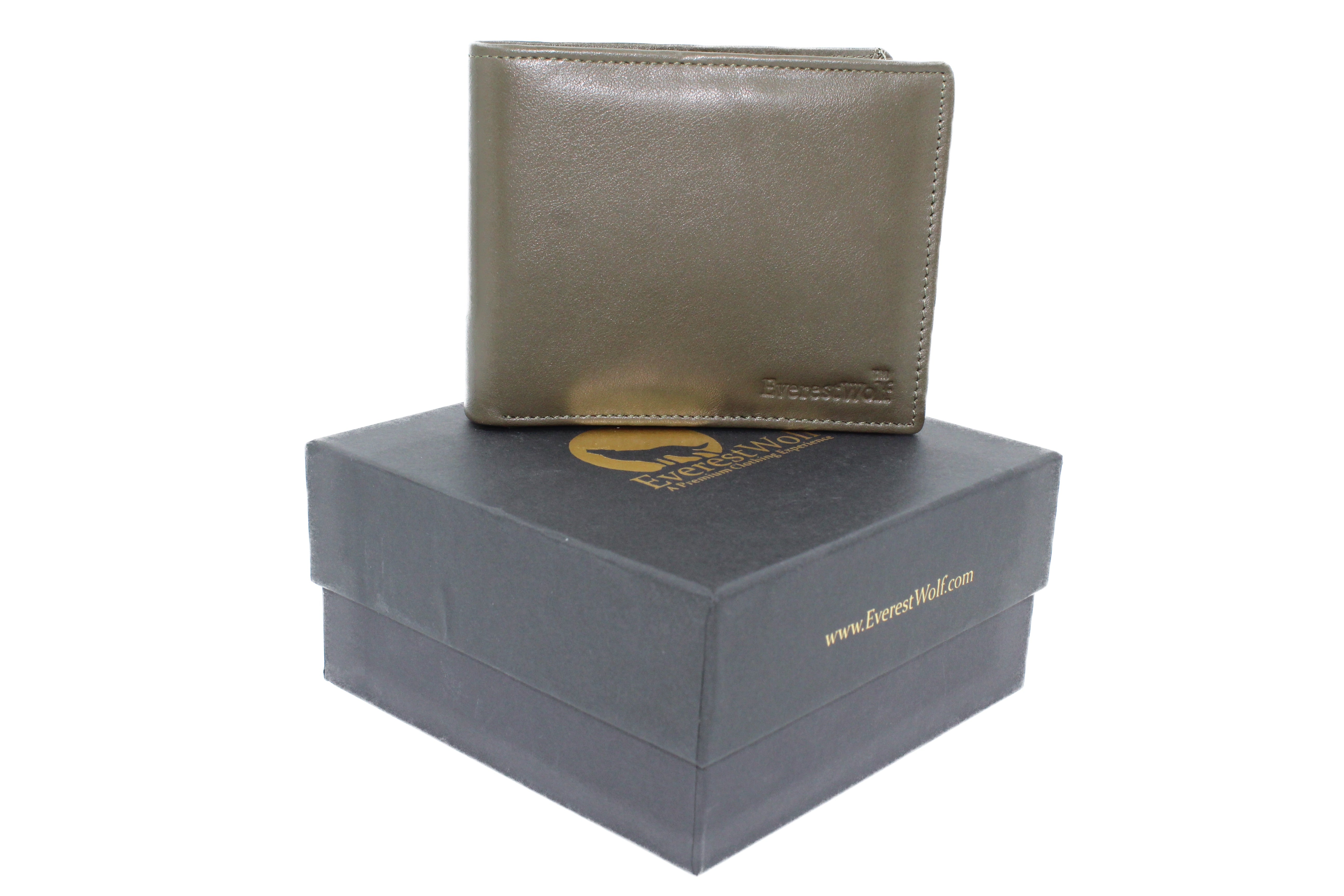 EverestWolf RoyalRivet Premium Dark Green Soft-Touch Leather Wallet
