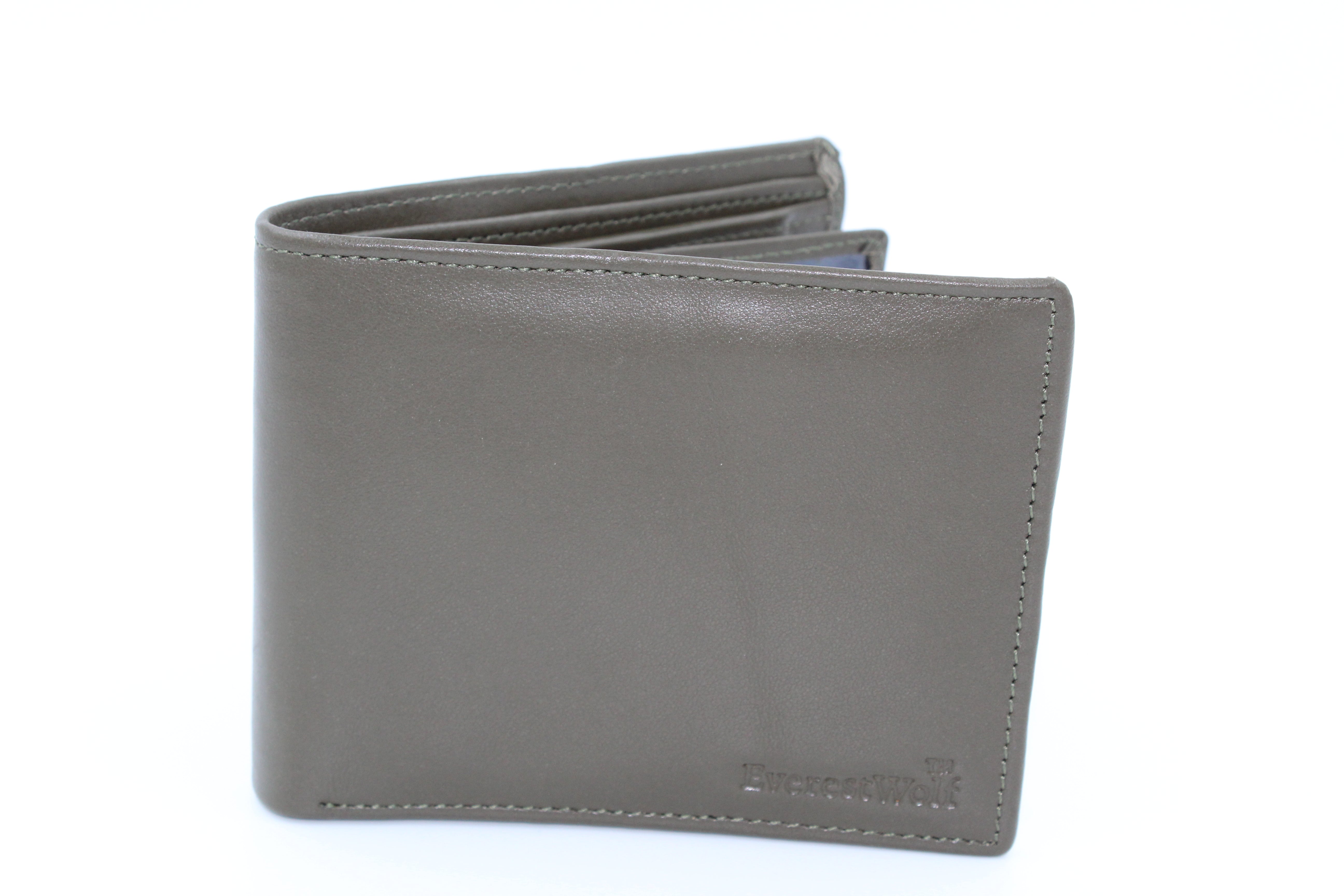 EverestWolf RoyalRivet Premium Dark Green Soft-Touch Leather Wallet
