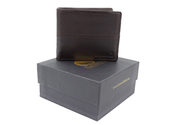 EverestWolf DeluxeDen Luxury Brown Snake Textured Leather Wallet