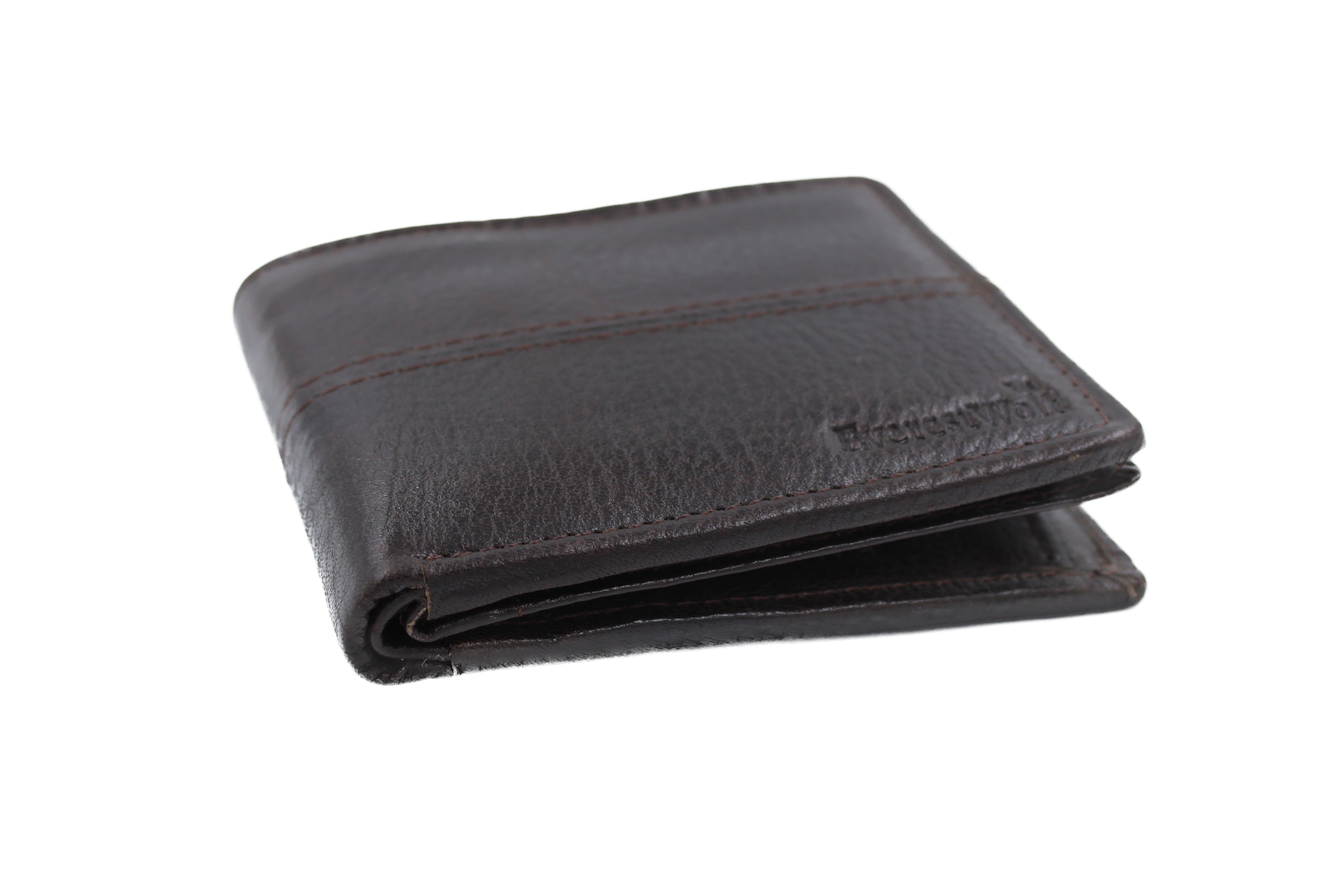 EverestWolf DeluxeDen Luxury Brown Snake Textured Leather Wallet