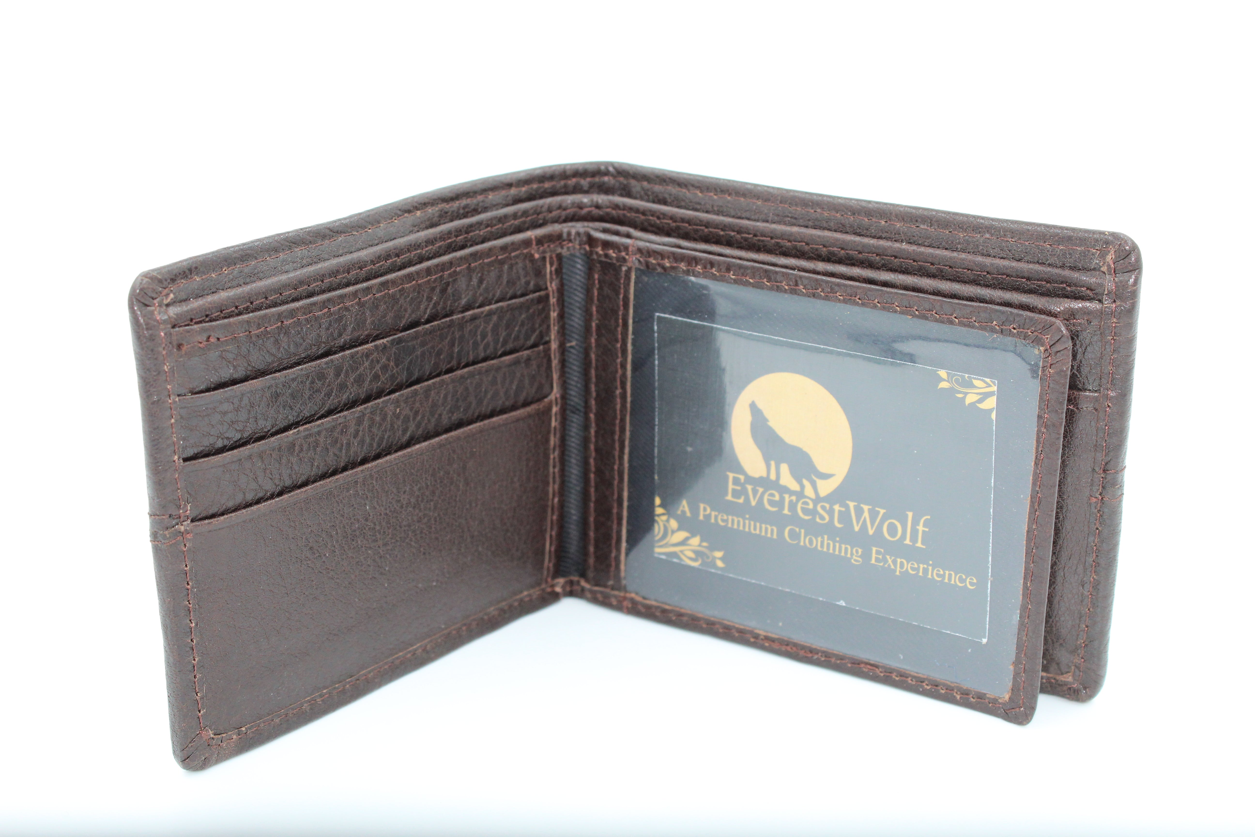 EverestWolf DeluxeDen Luxury Brown Snake Textured Leather Wallet