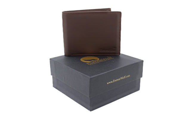 EverestWolf RegalRider Premium Brown Soft-Touch Leather Wallet