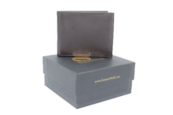 EverestWolf FinestFold Premium Brown Smooth Soft-Touch Wallet