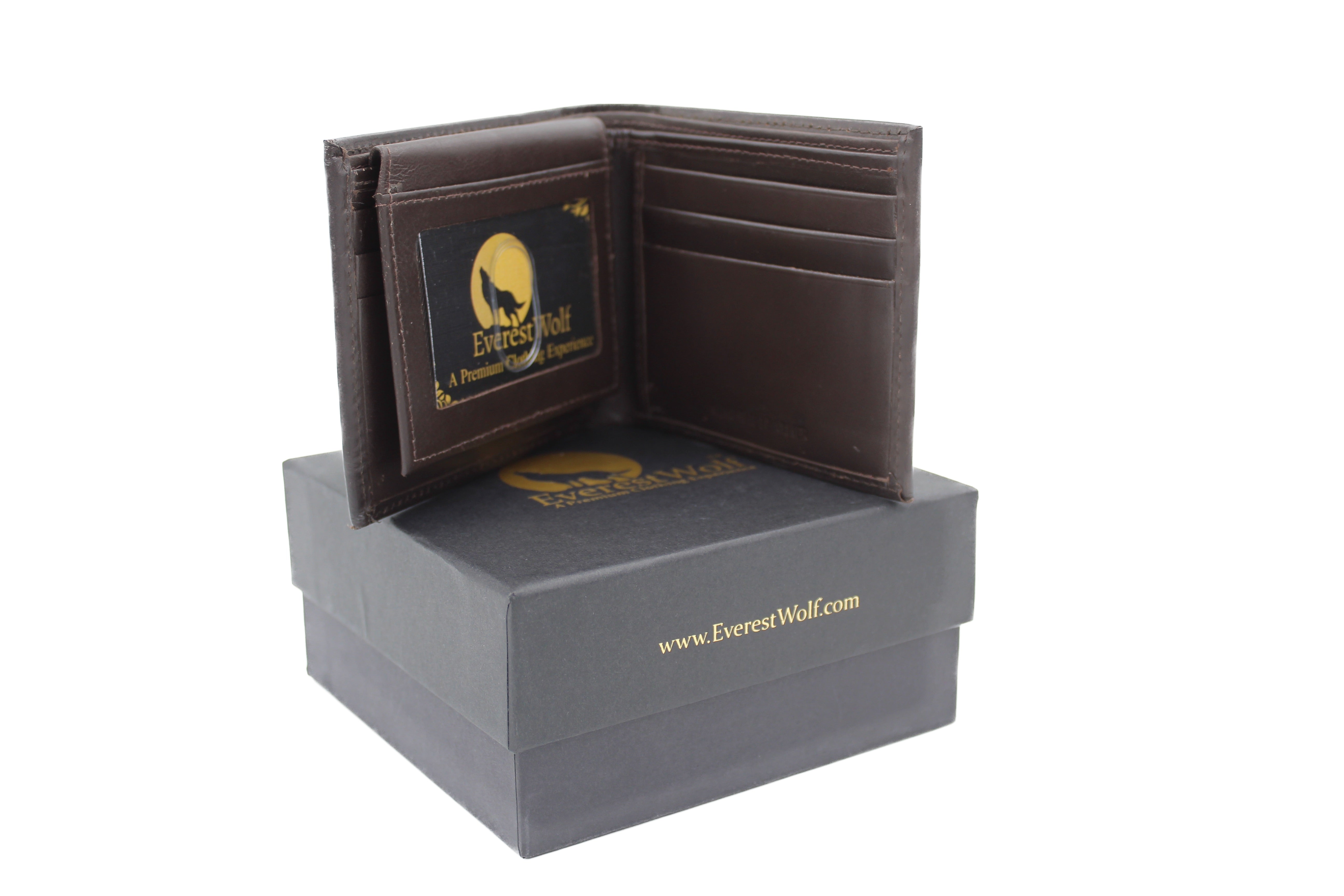 EverestWolf FinestFold Premium Brown Smooth Soft-Touch Wallet
