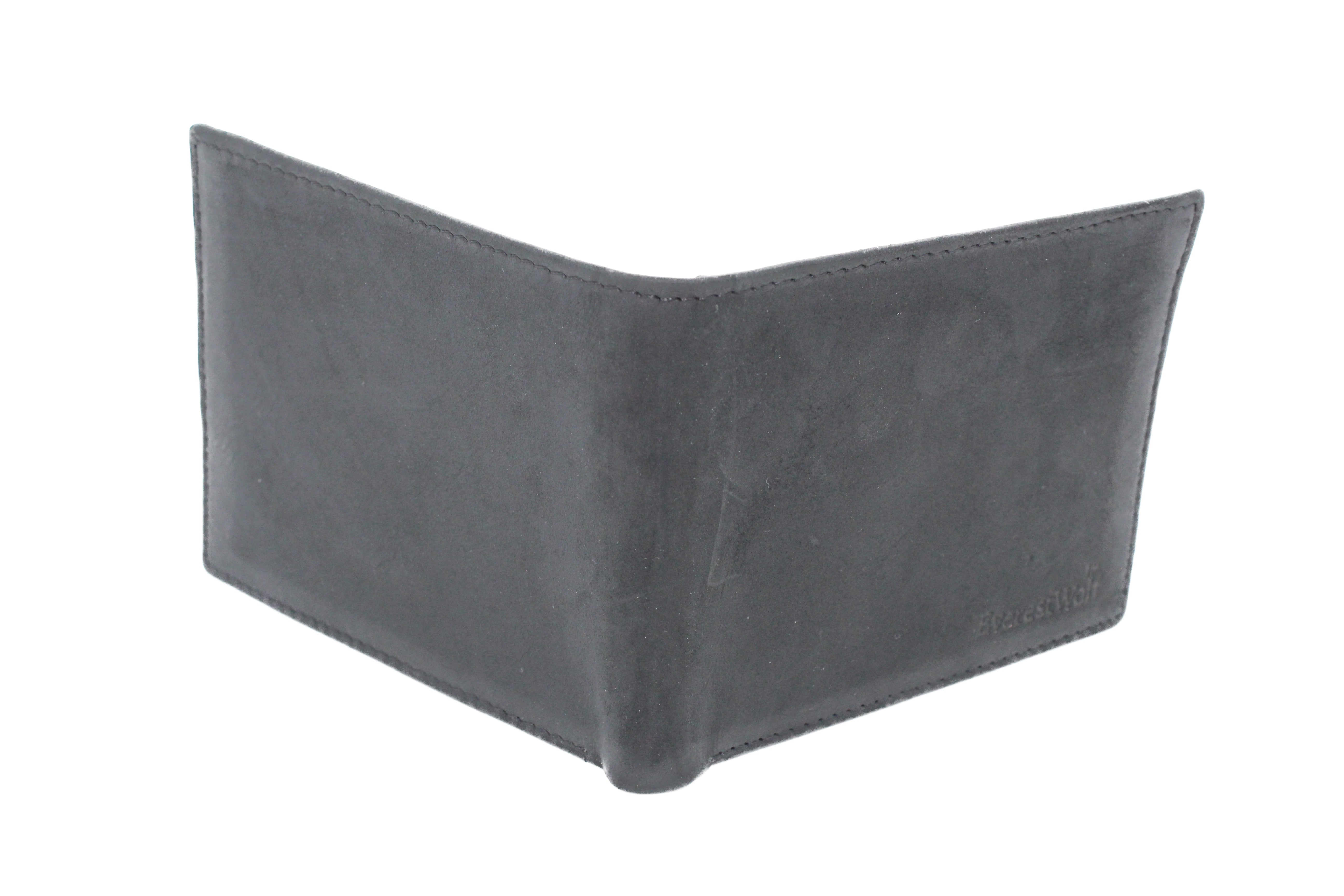EverestWolf EliteEstate Premium Black Soft-Touch Leather Wallet