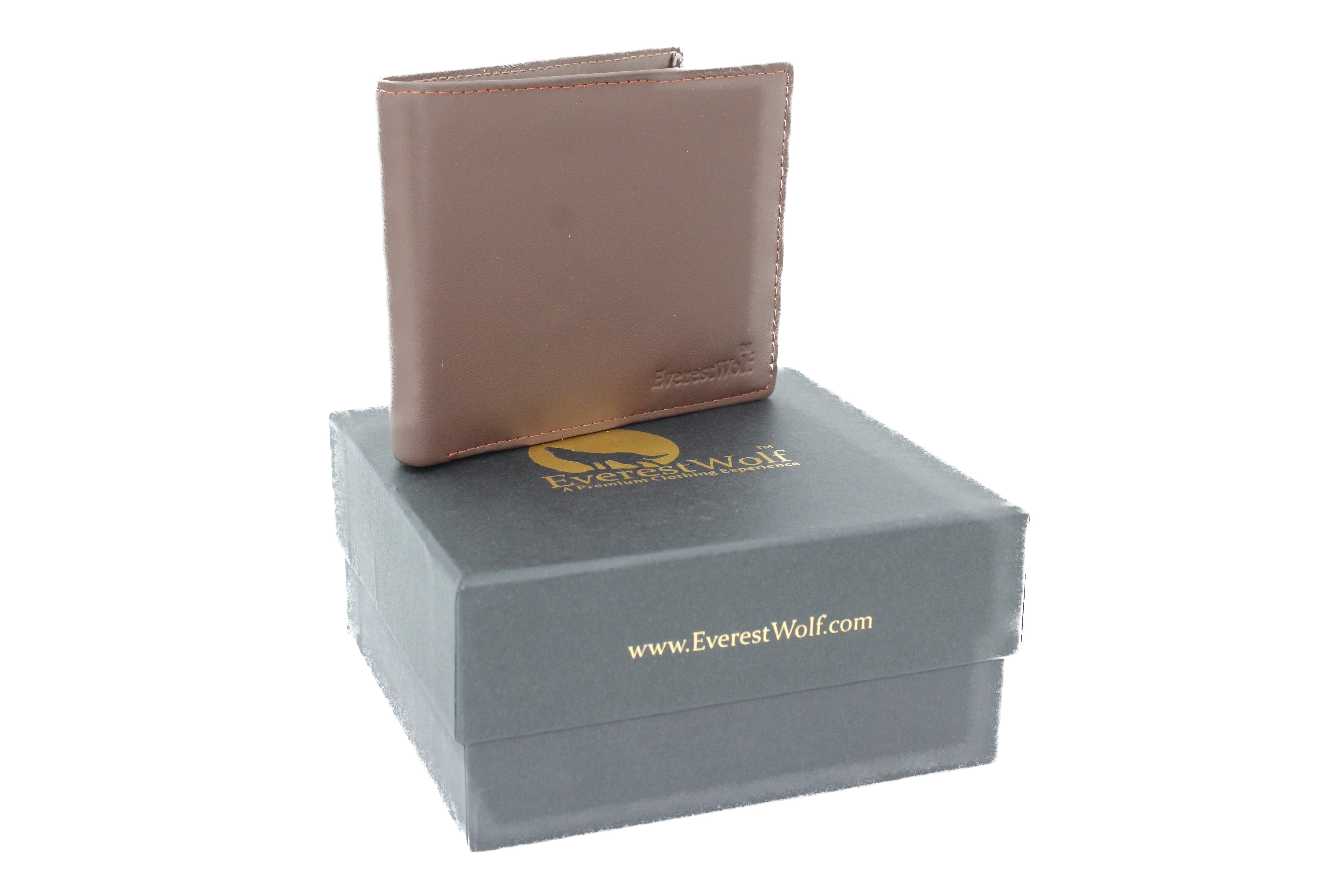 EverestWolf CamelCrest Premium Tan Ultra Soft-Touch Leather Wallet