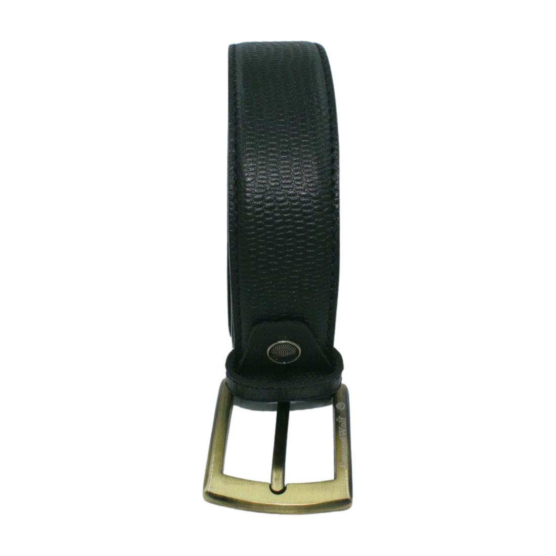 EverestWolf VenomVibe Black Premium Leather Belt with Golden Buckle