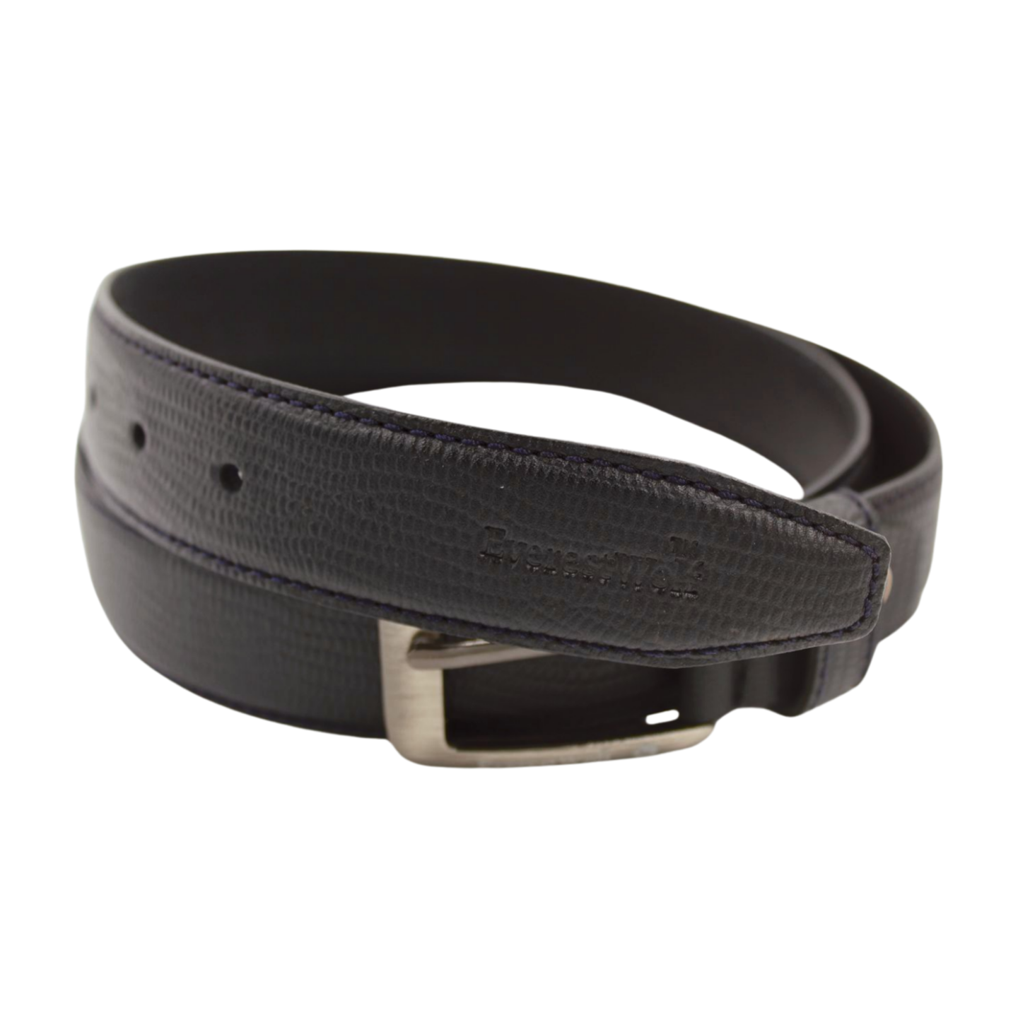 EverestWolf RattleRhythm Black Textured Leather Belt with Dark Silver Buckle
