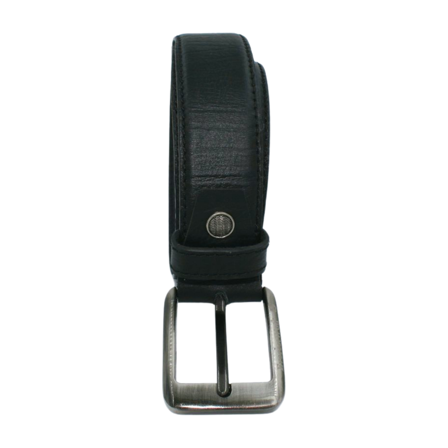 EverestWolf NobleHide Black Designer Leather Belt with Silver Buckle