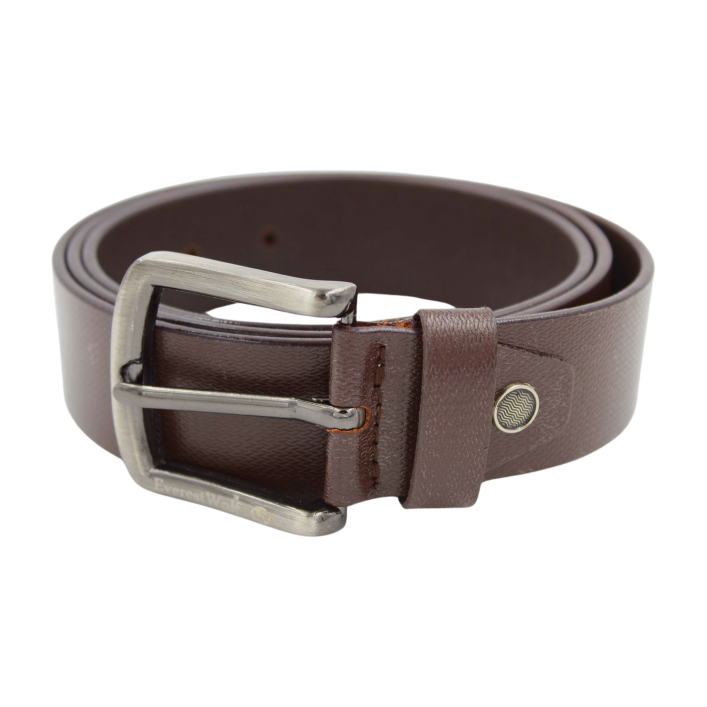 EverestWolf BrownViper Premium Tan Textured Leather Belt with Dark Silver Buckle