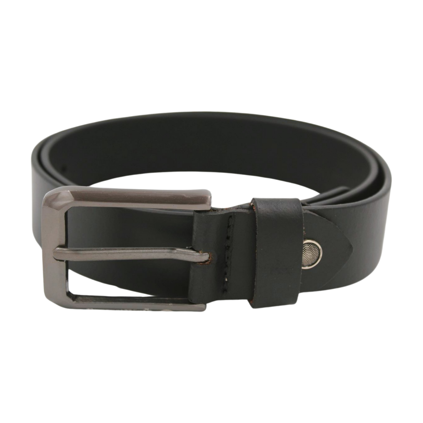 EverestWolf RavenRoyale Black Leather Belt with Gun Metal Grey Buckle