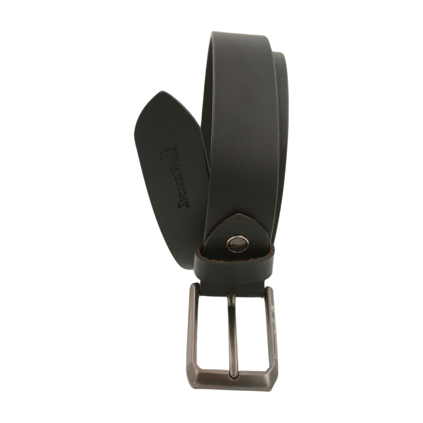 EverestWolf RavenRoyale Black Leather Belt with Gun Metal Grey Buckle