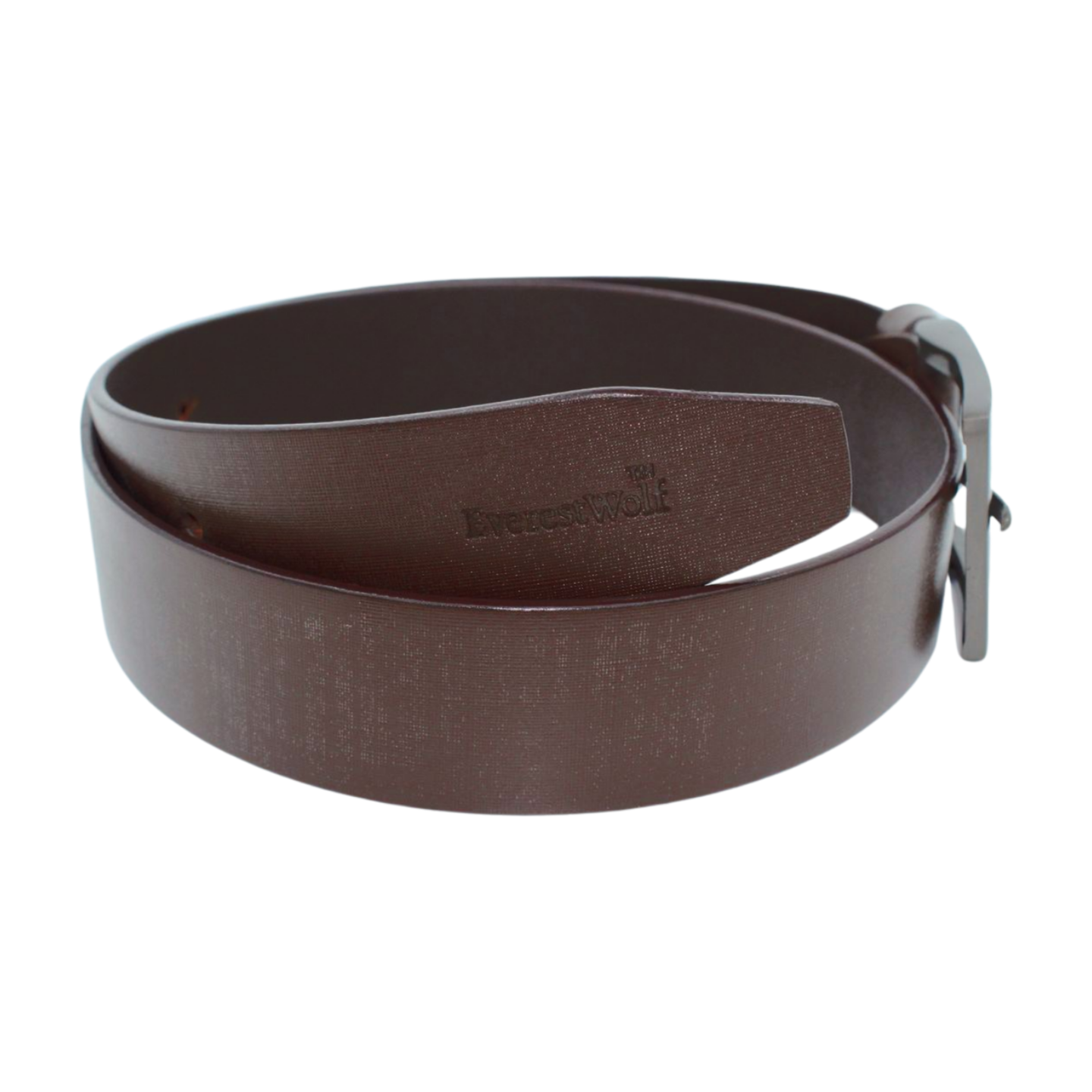 EverestWolf Cocoa Premium Tan Leather Belt with Silver Grey Buckle