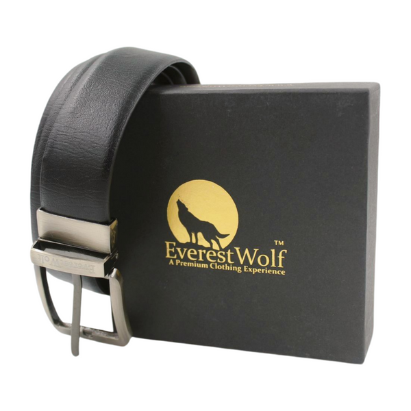 EverestWolf Premium Quality Textured Leather Formal Reversible Belts