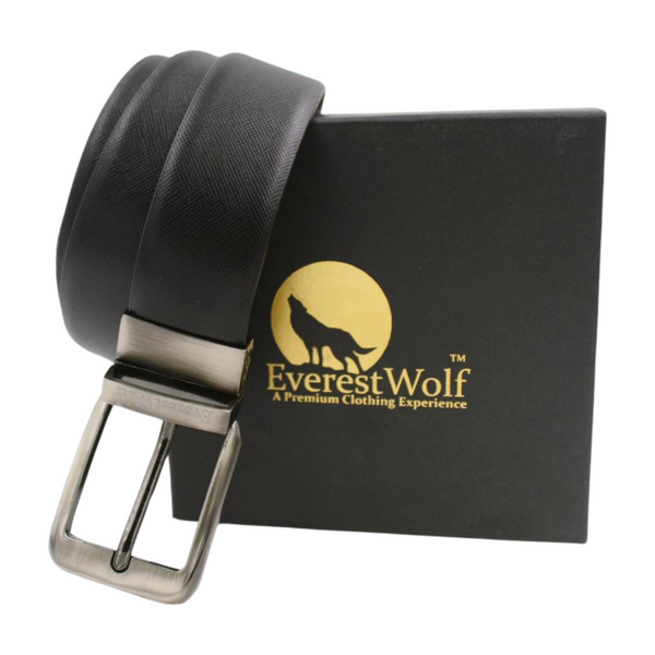 EverestWolf Premium Quality Textured Leather Formal Reversible Belts