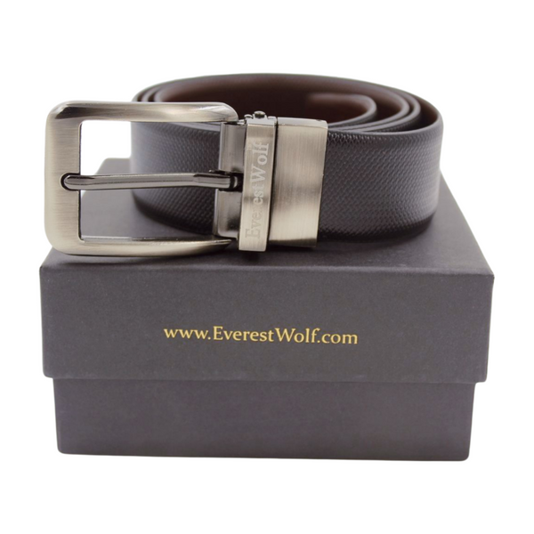 EverestWolf Premium Textured Leather Formal Reversible Belts