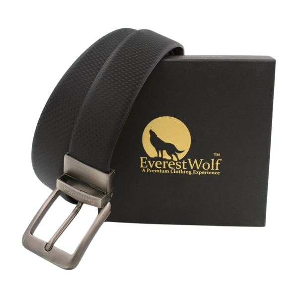 EverestWolf Premium Convertible Textured Leather Formal Reversible Belts