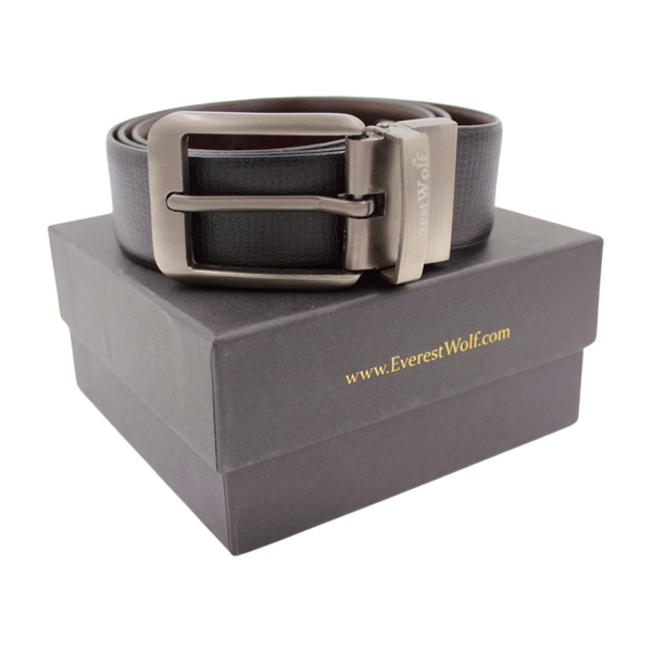 EverestWolf Premium Quality Textured Leather Formal Reversible Belts