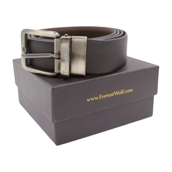 EverestWolf Premium Quality Textured Leather Formal Reversible Belts