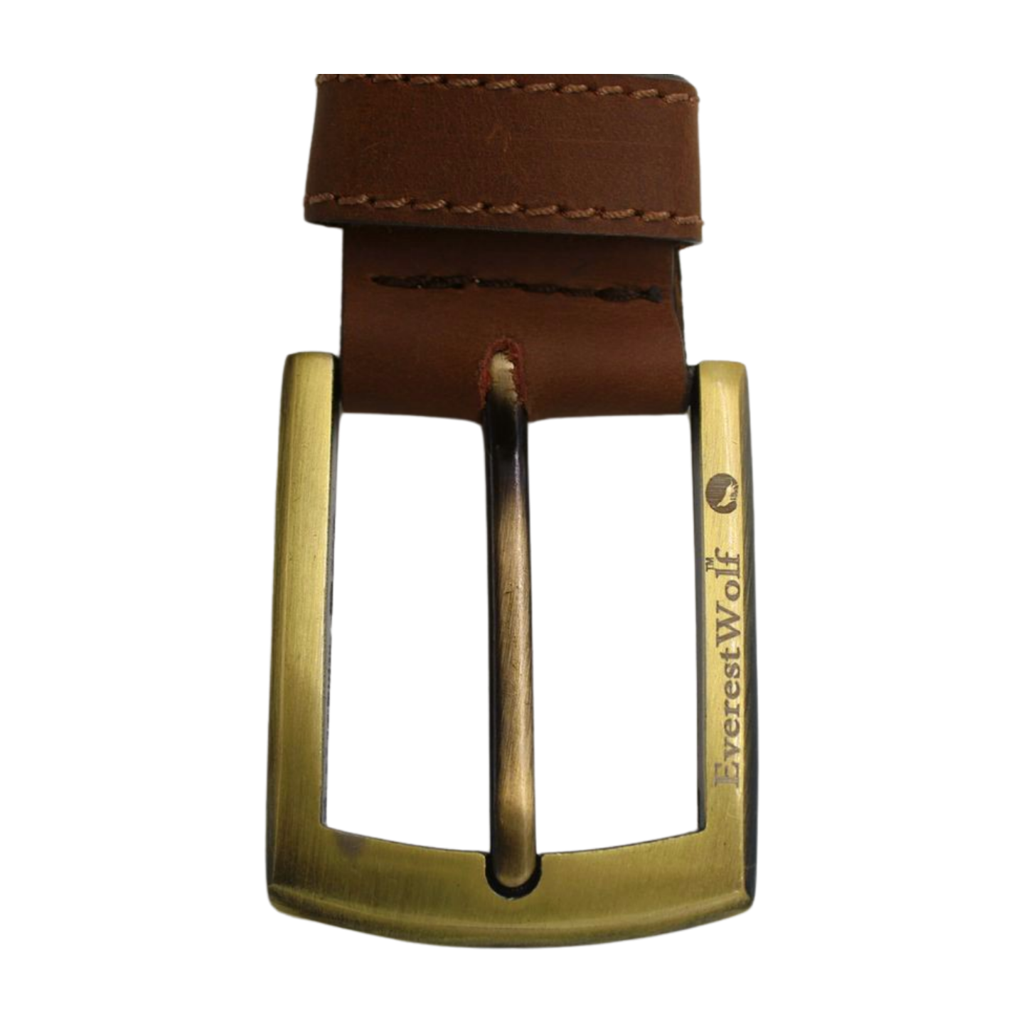 EverestWolf Hazelnut Heritage Brown Leather Belt with Luxury Golden Buckle