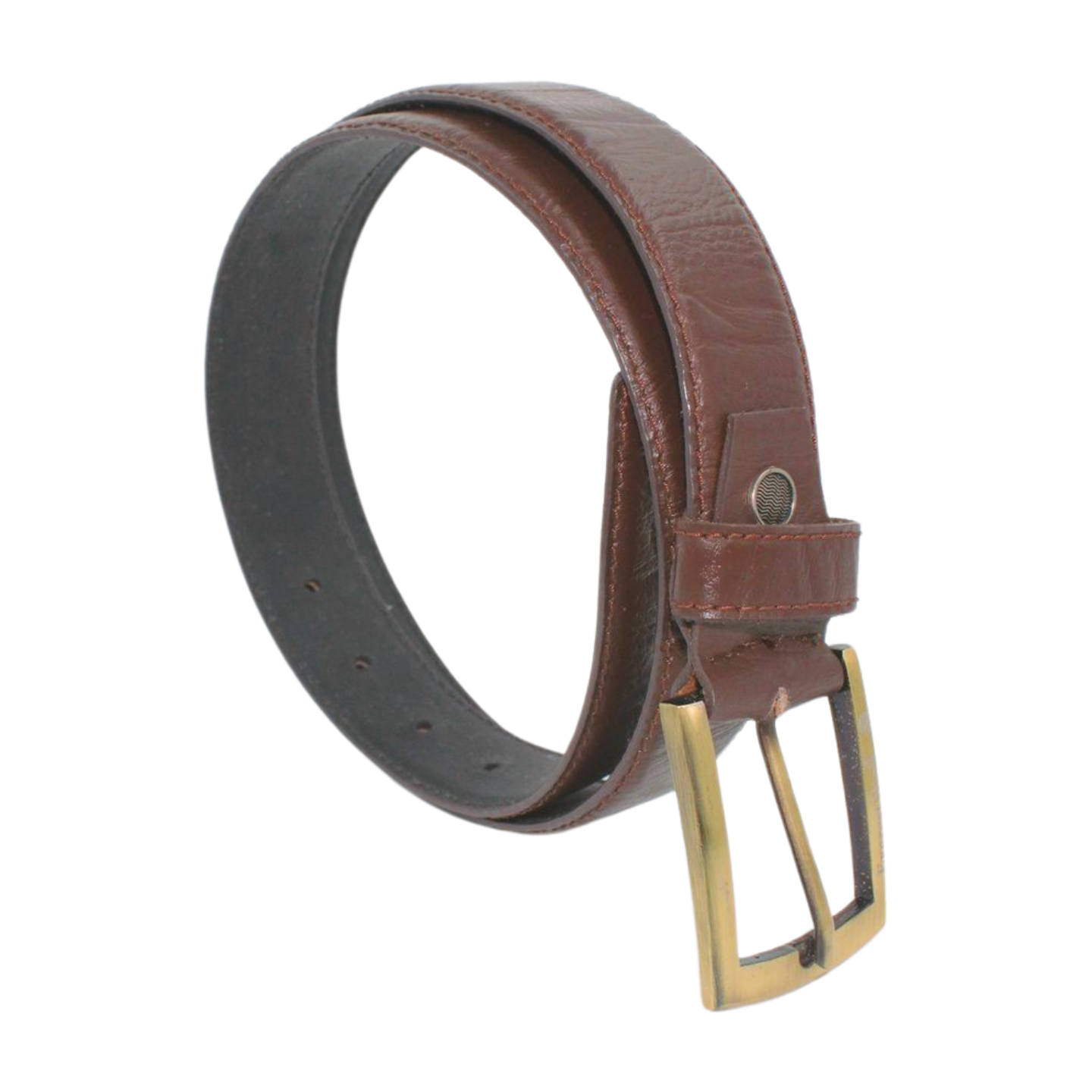EverestWolf NobleHide Brown Designer Leather Belt with Golden Buckle