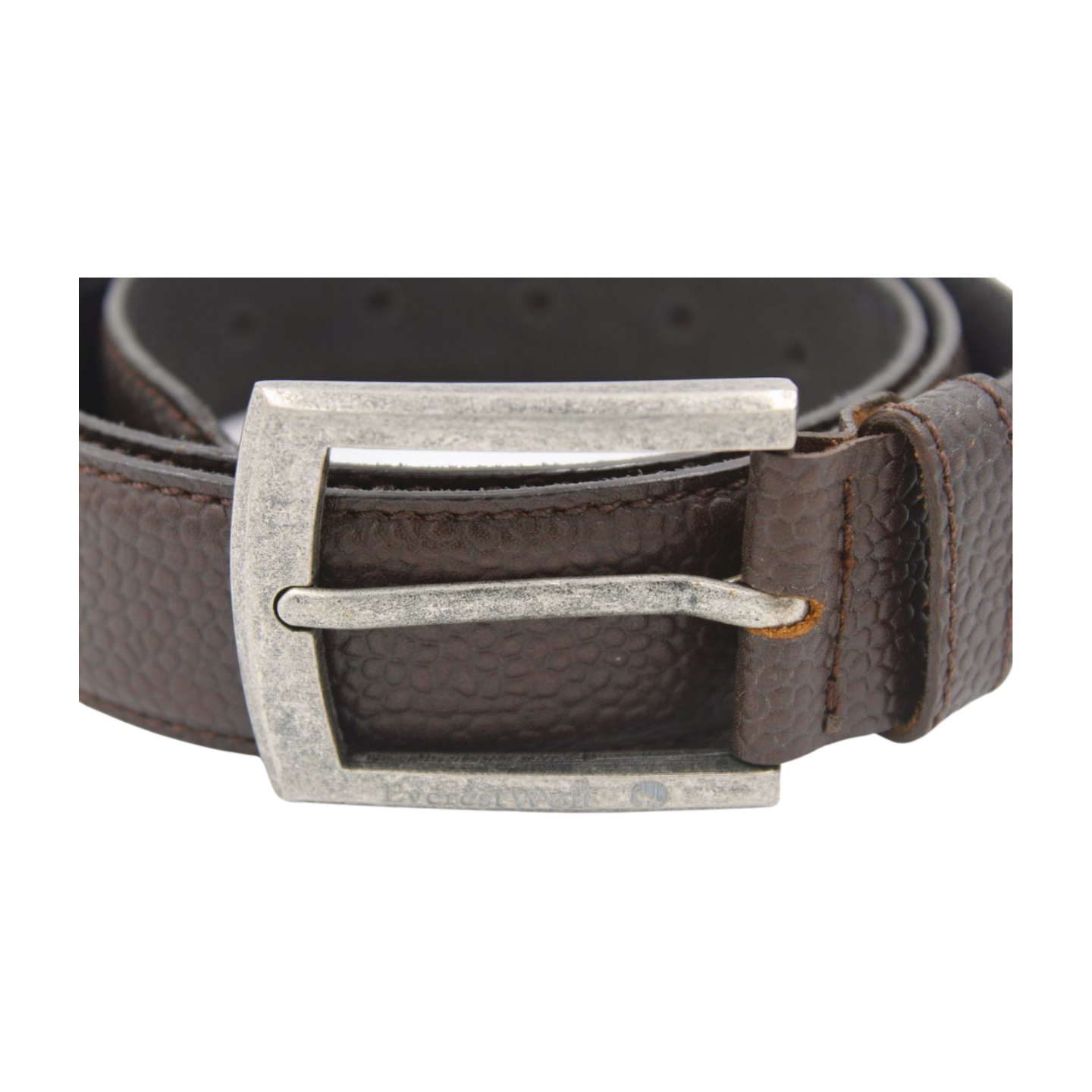 EverestWolf ViperScale Tan Brown Textured Leather Belt with Vintage Silver Buckle