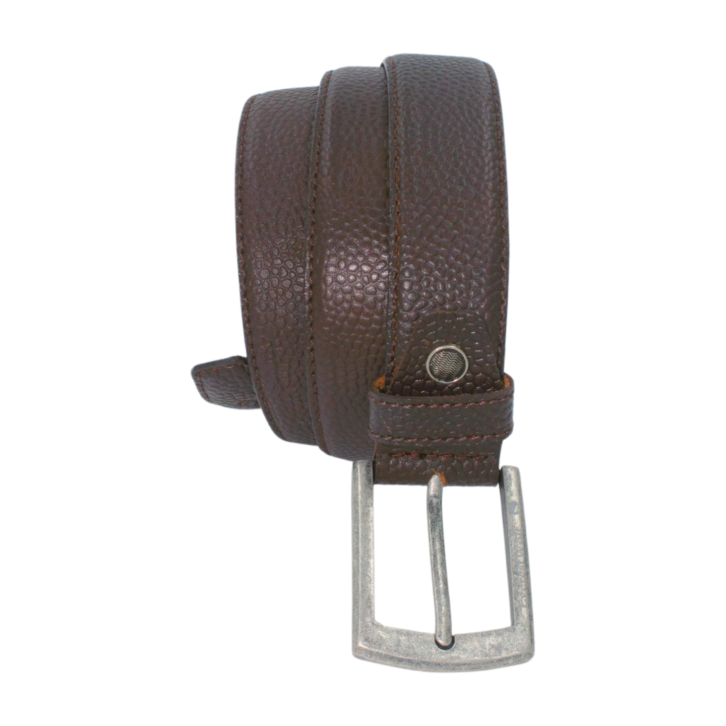 EverestWolf ViperScale Tan Brown Textured Leather Belt with Vintage Silver Buckle