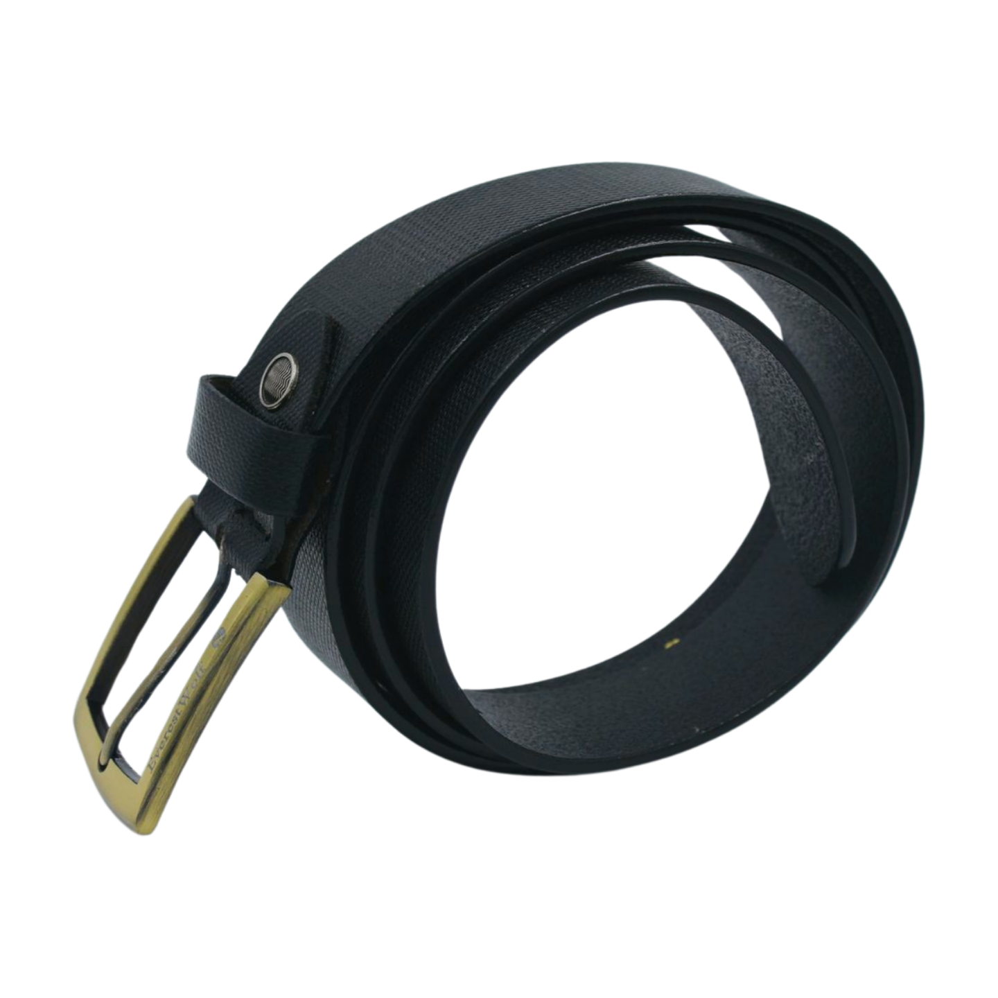 EverestWolf ExquiStrap Black Leather Belt with Golden Buckle