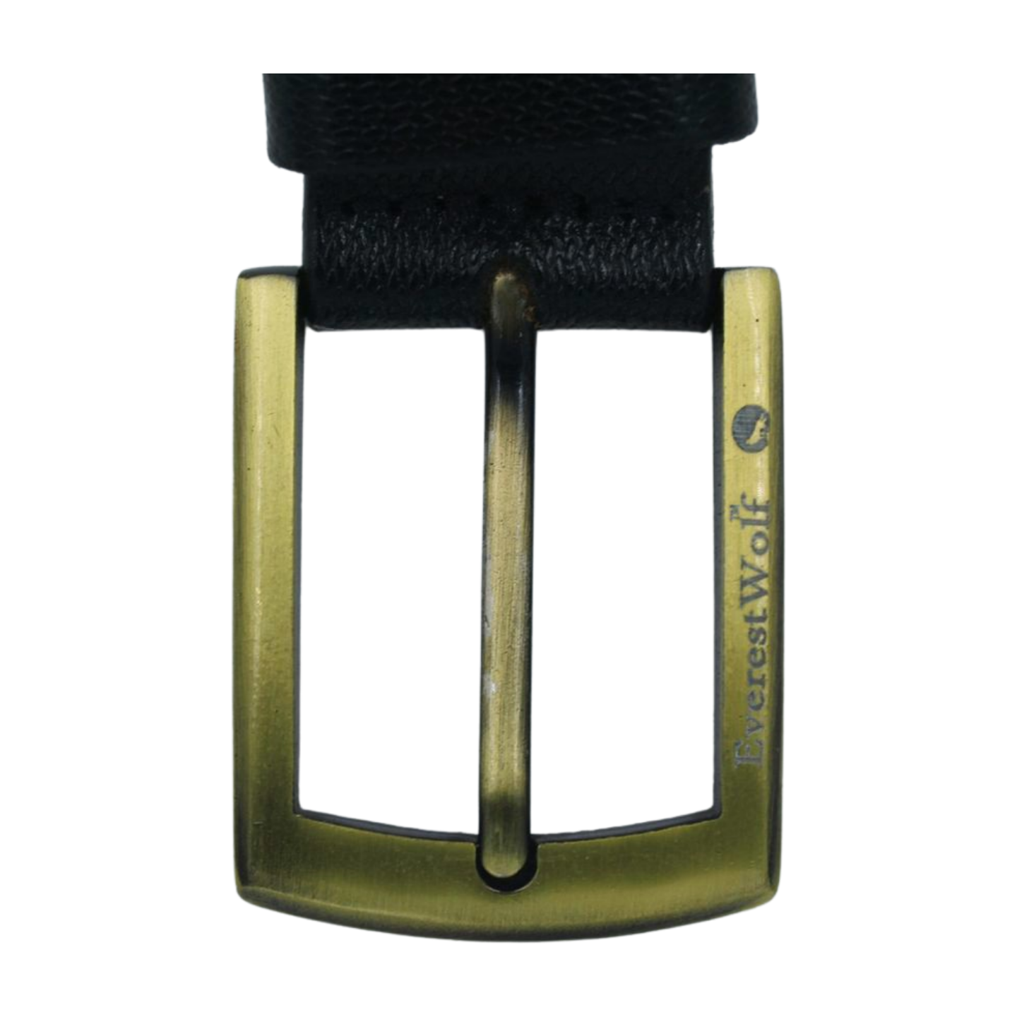 EverestWolf ExquiStrap Black Leather Belt with Golden Buckle